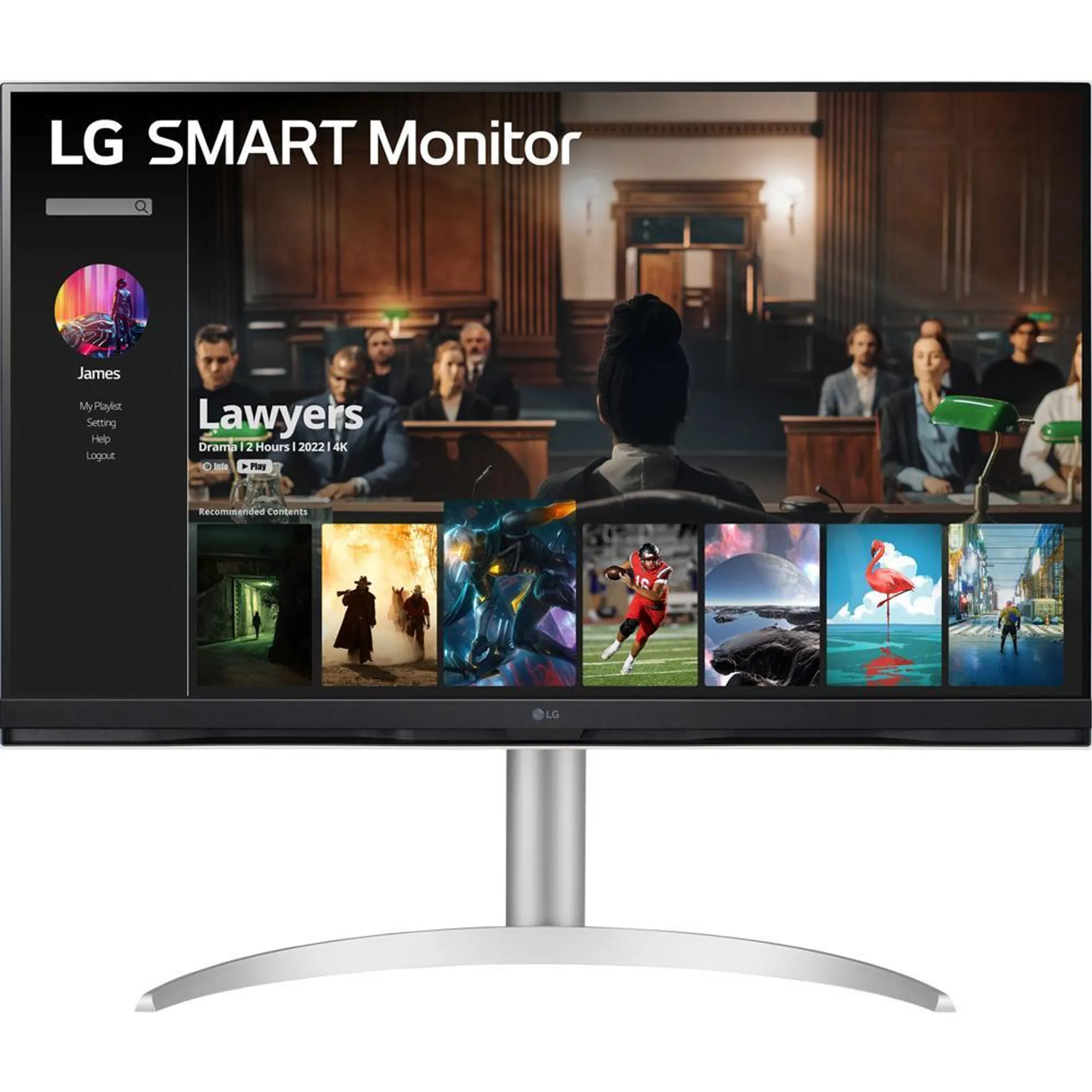 LG 32SQ730S-W 31.5" UltraFine 4K UHD 5ms 65Hz Smart LED Monitor, White