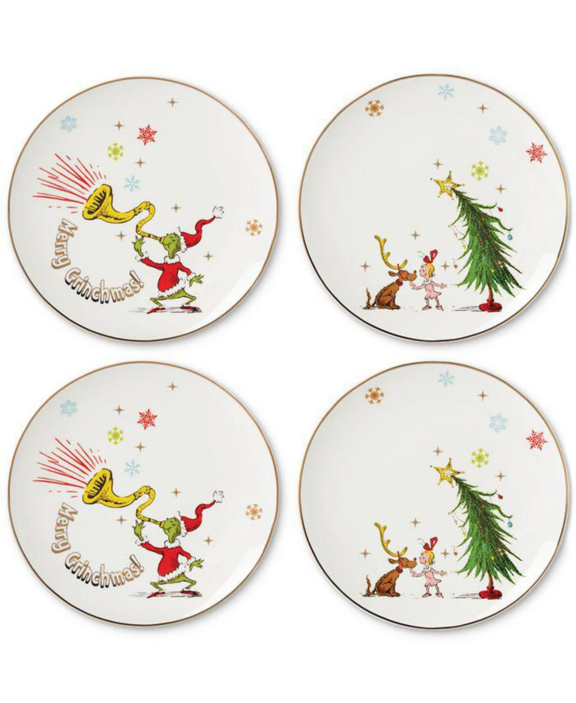 Merry Grinchmas Accent Plates, Set of 4