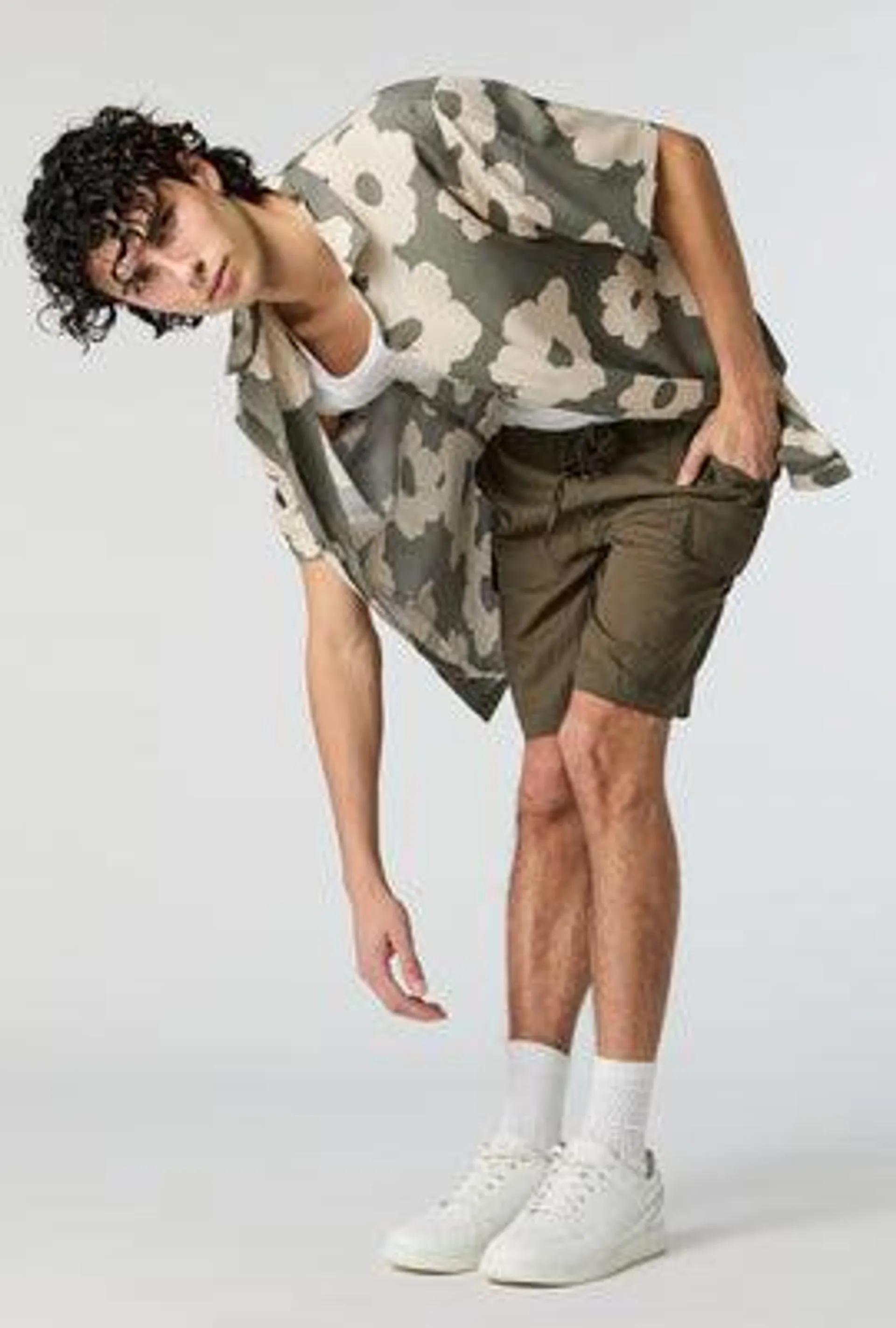 Linen Drawstring Cargo Short