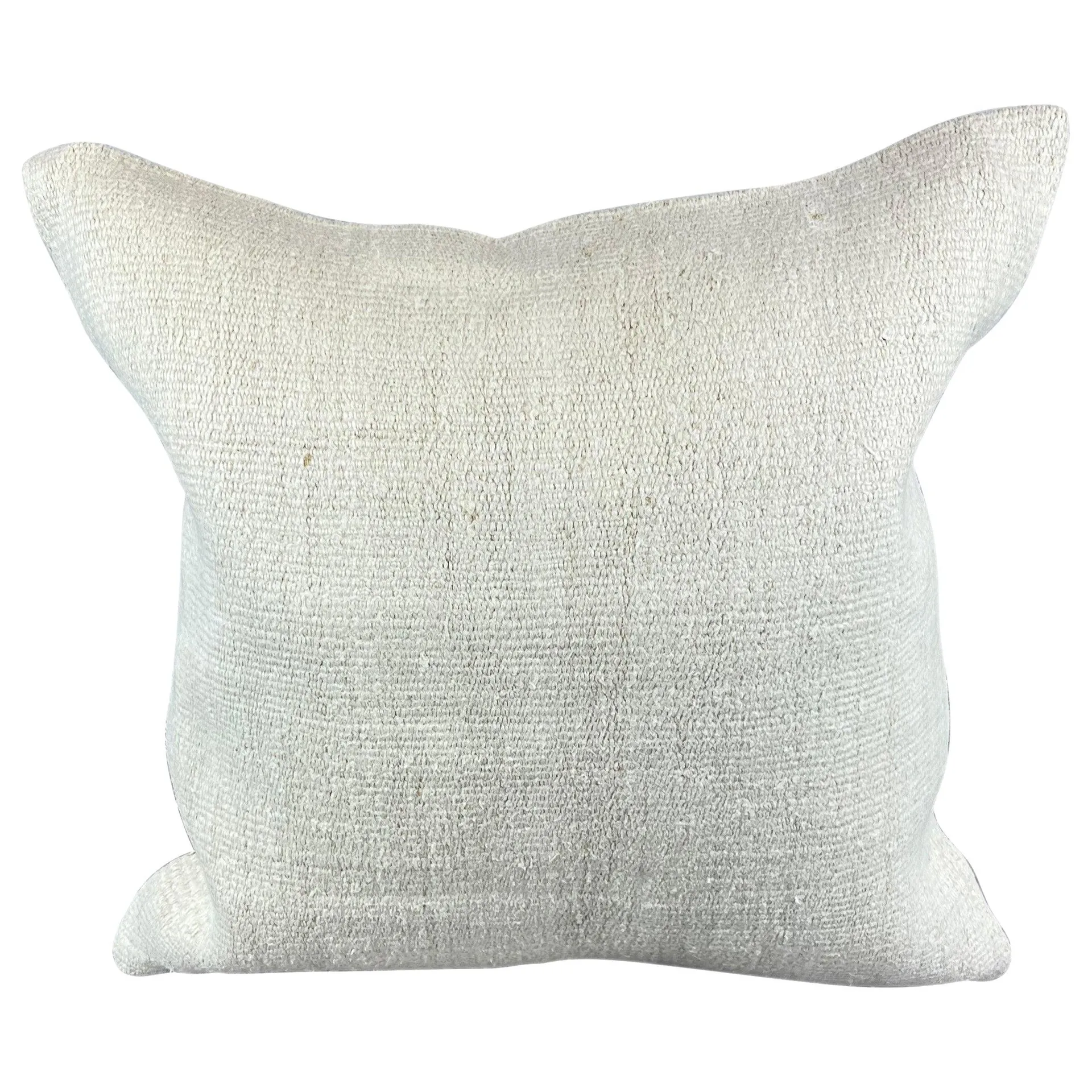 20 x 20 Hemp Turkish Cushion Natural Grayish White Pillow Cushion Cover #6508