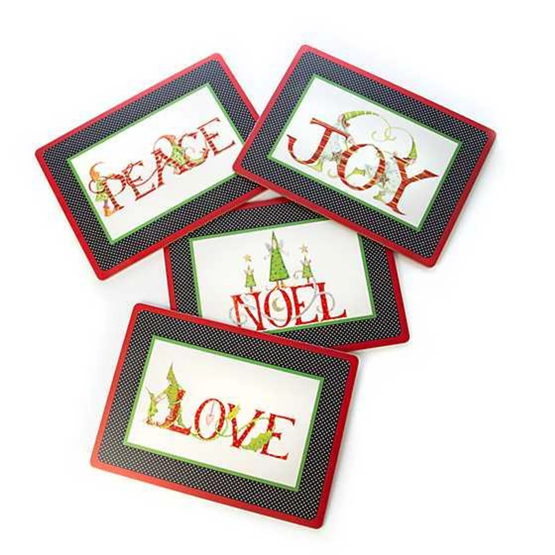 Patience Brewster Season's Greetings! Cork Back Placemats - Set of 4