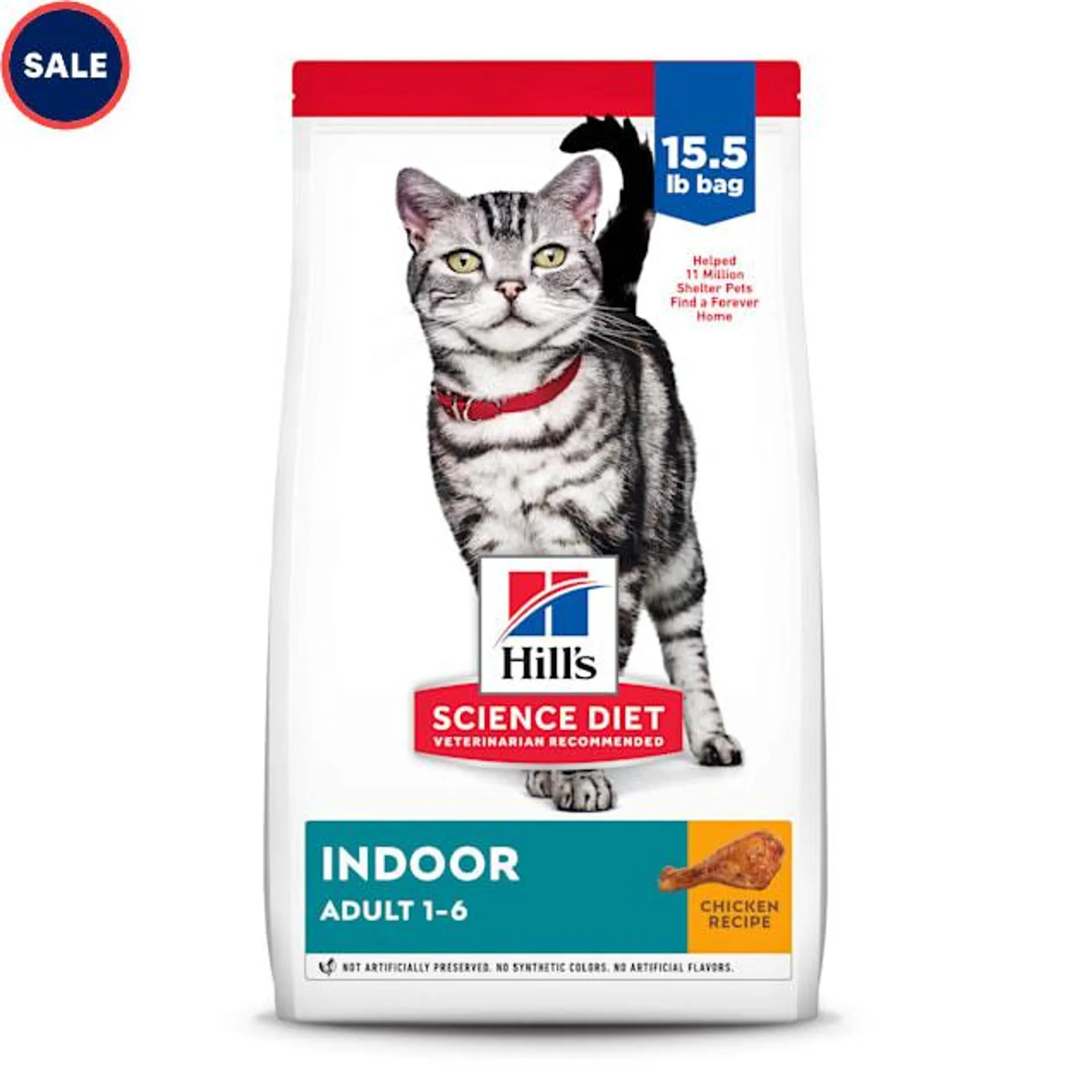 Hill's Science Diet Adult Indoor Chicken Recipe Dry Cat Food, 15.5 lbs.