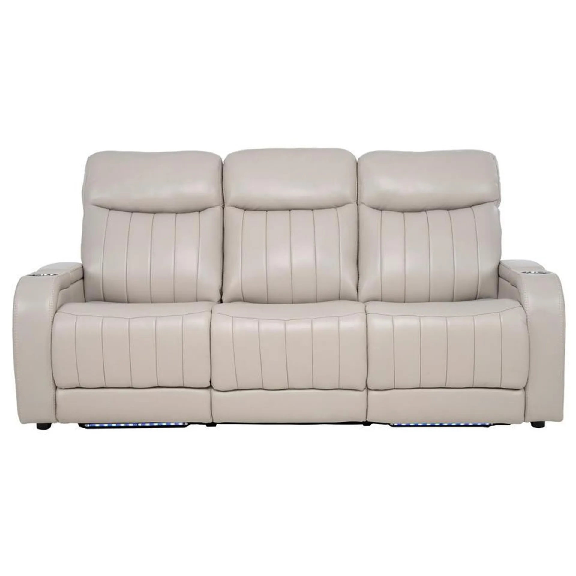 Neptune Gray Leather Power Reclining Sofa