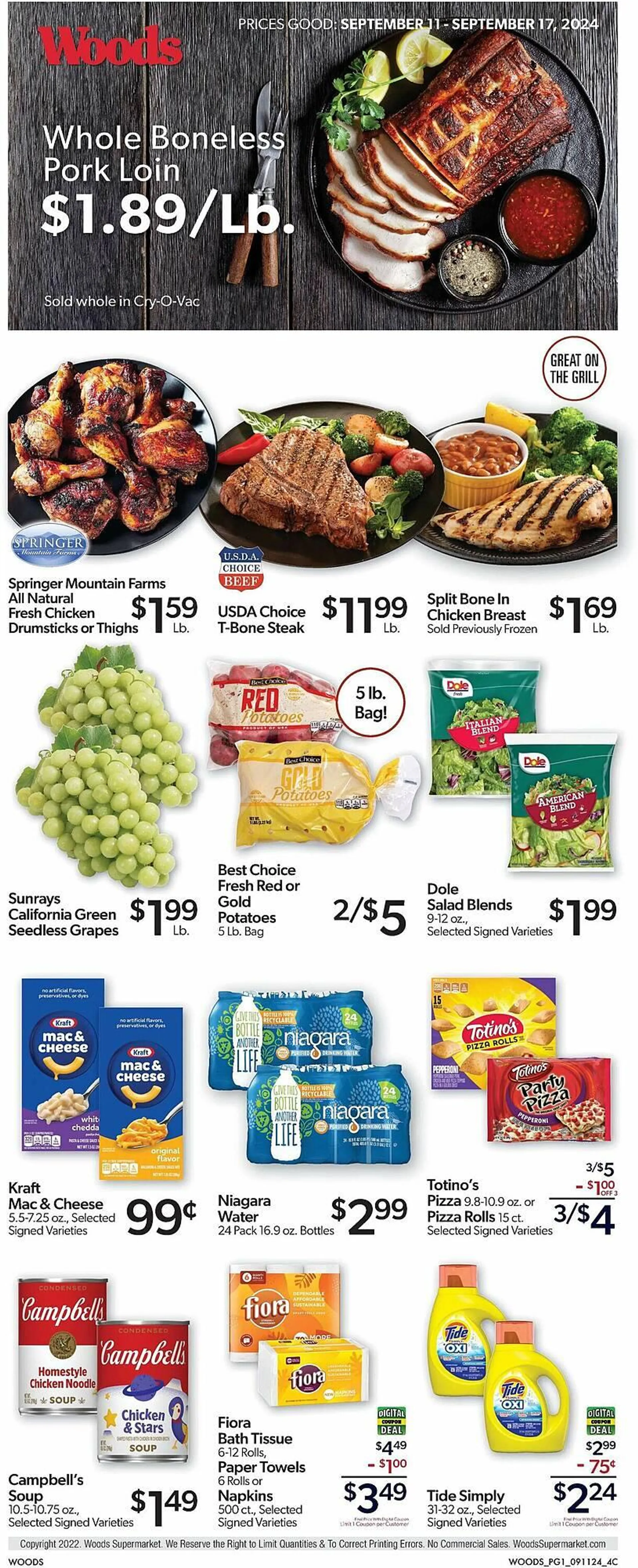 Woods Supermarket Weekly Ad - 1