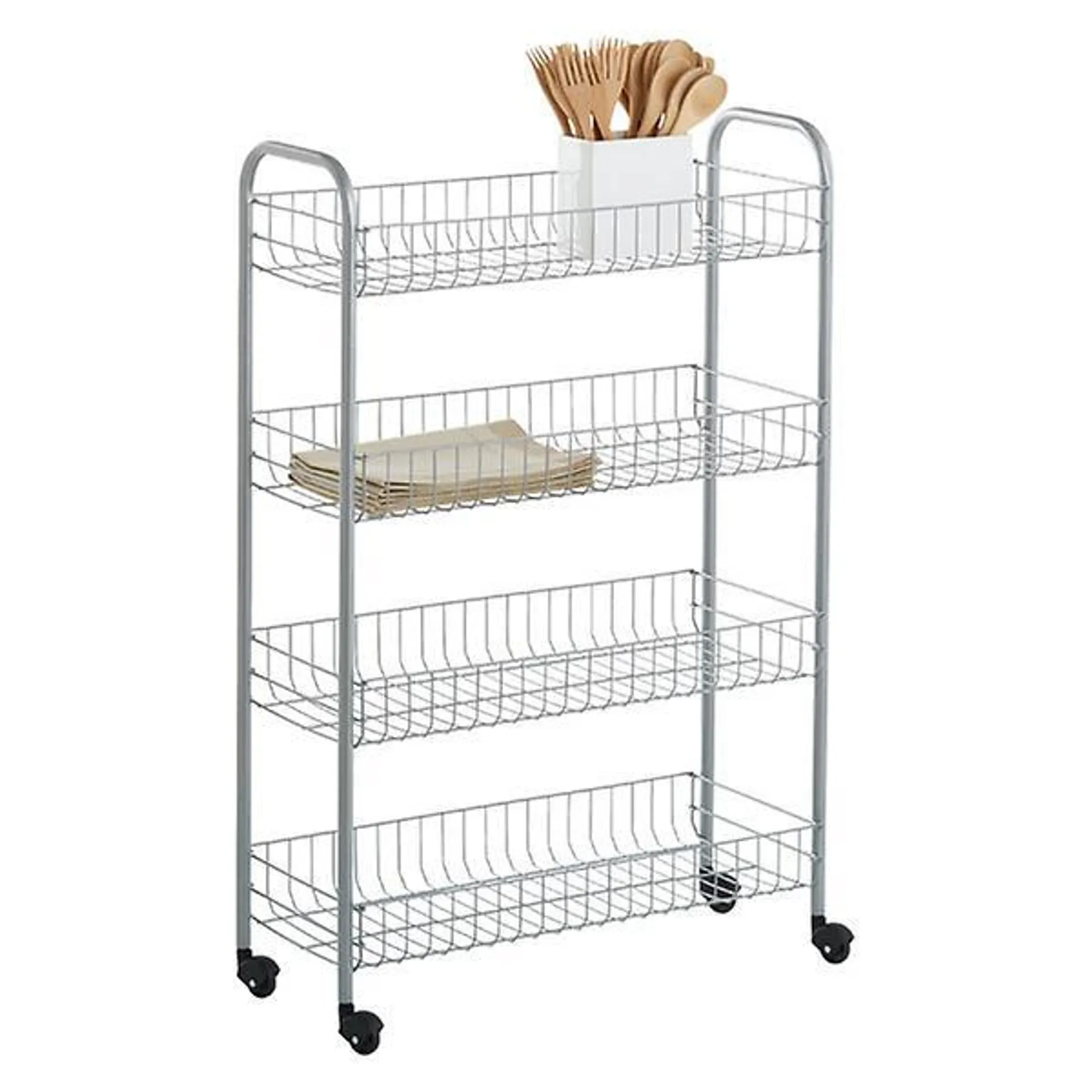 4-Tier Slim Rolling Cart