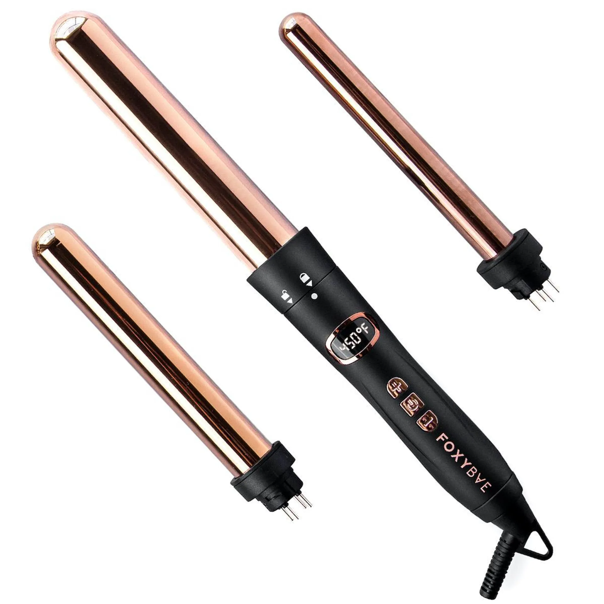 Foxybae The Trinity 3-In-1 Rose Gold Curling Wand