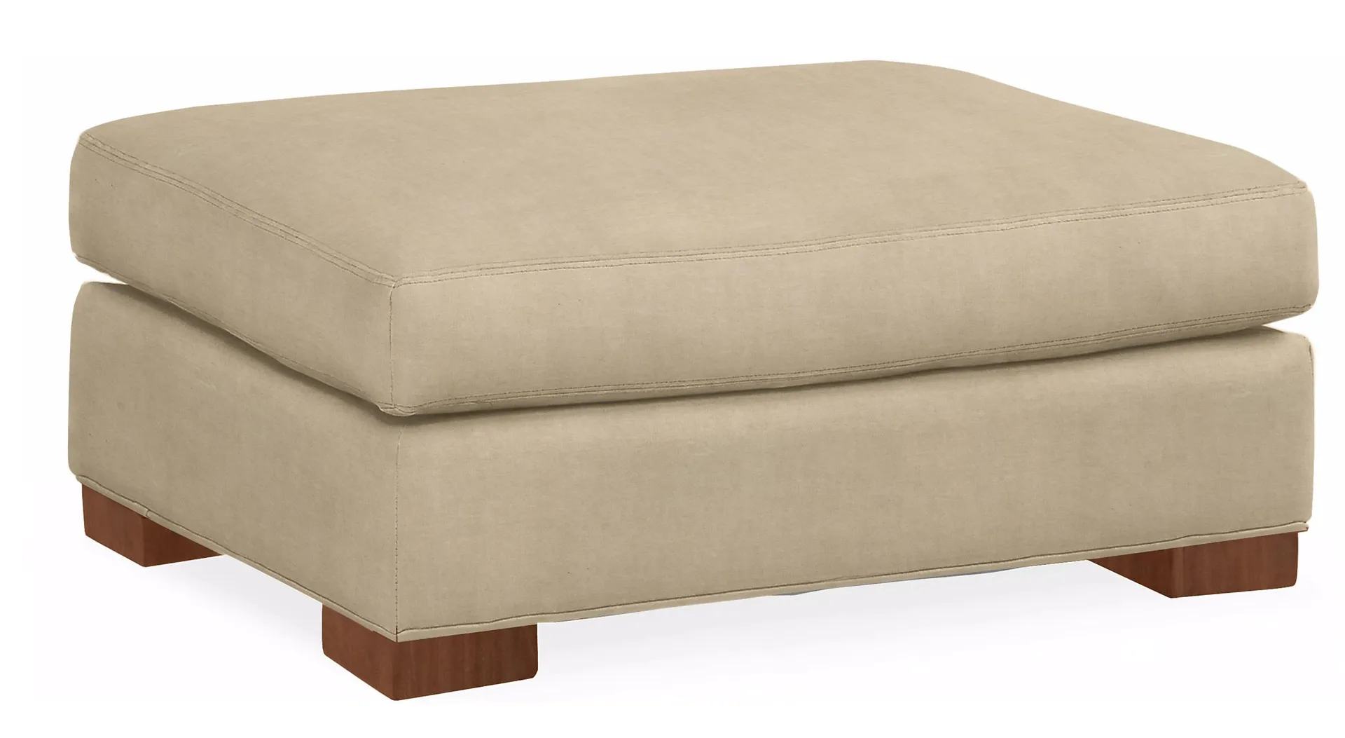 Metro 30w 23d 16h Ottoman in View Wheat with Mocha Legs