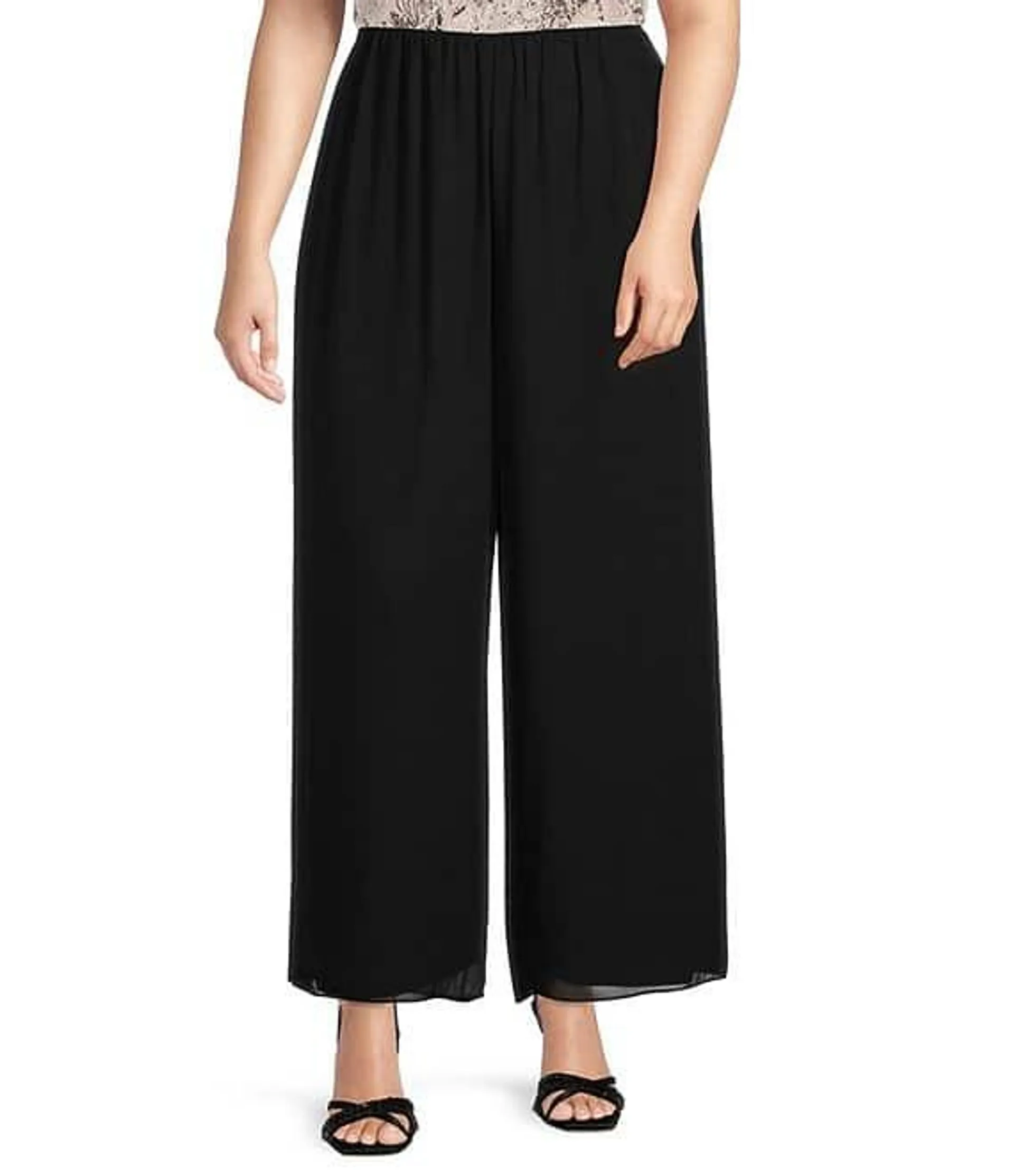 Plus Size Silky Chiffon Pants