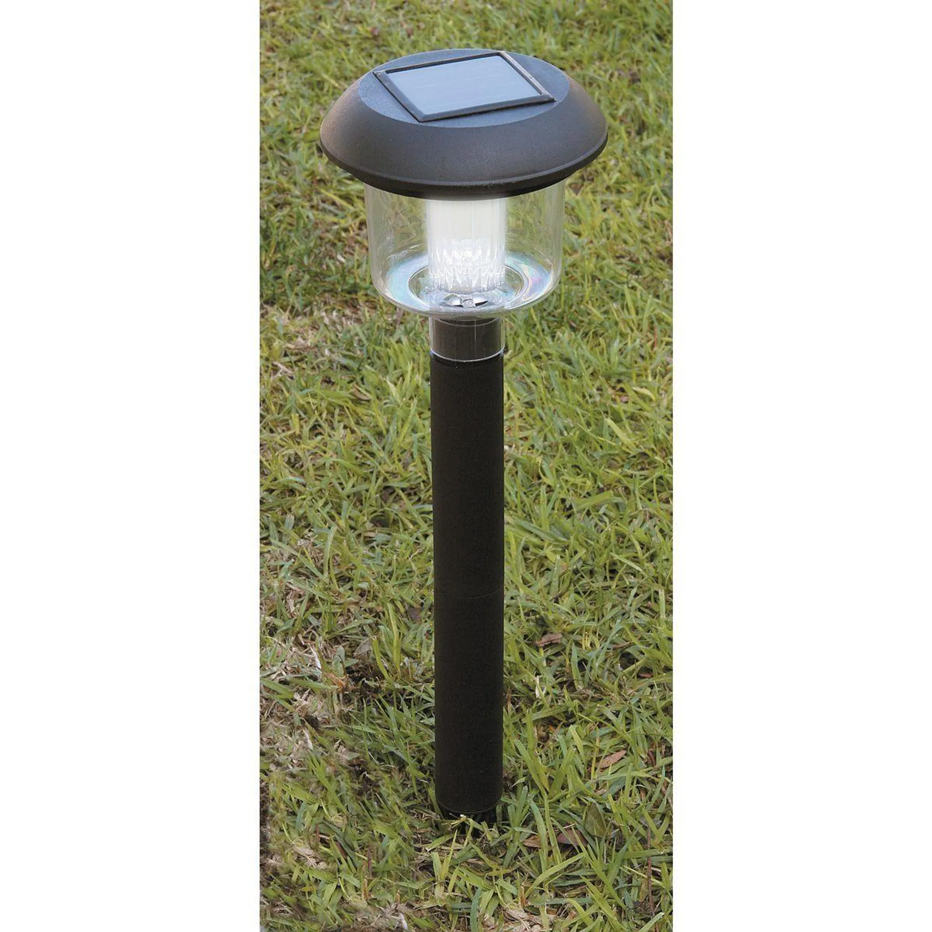 13 in. Solar LED Matte Black Finish Pathway Lights, 4 Pack