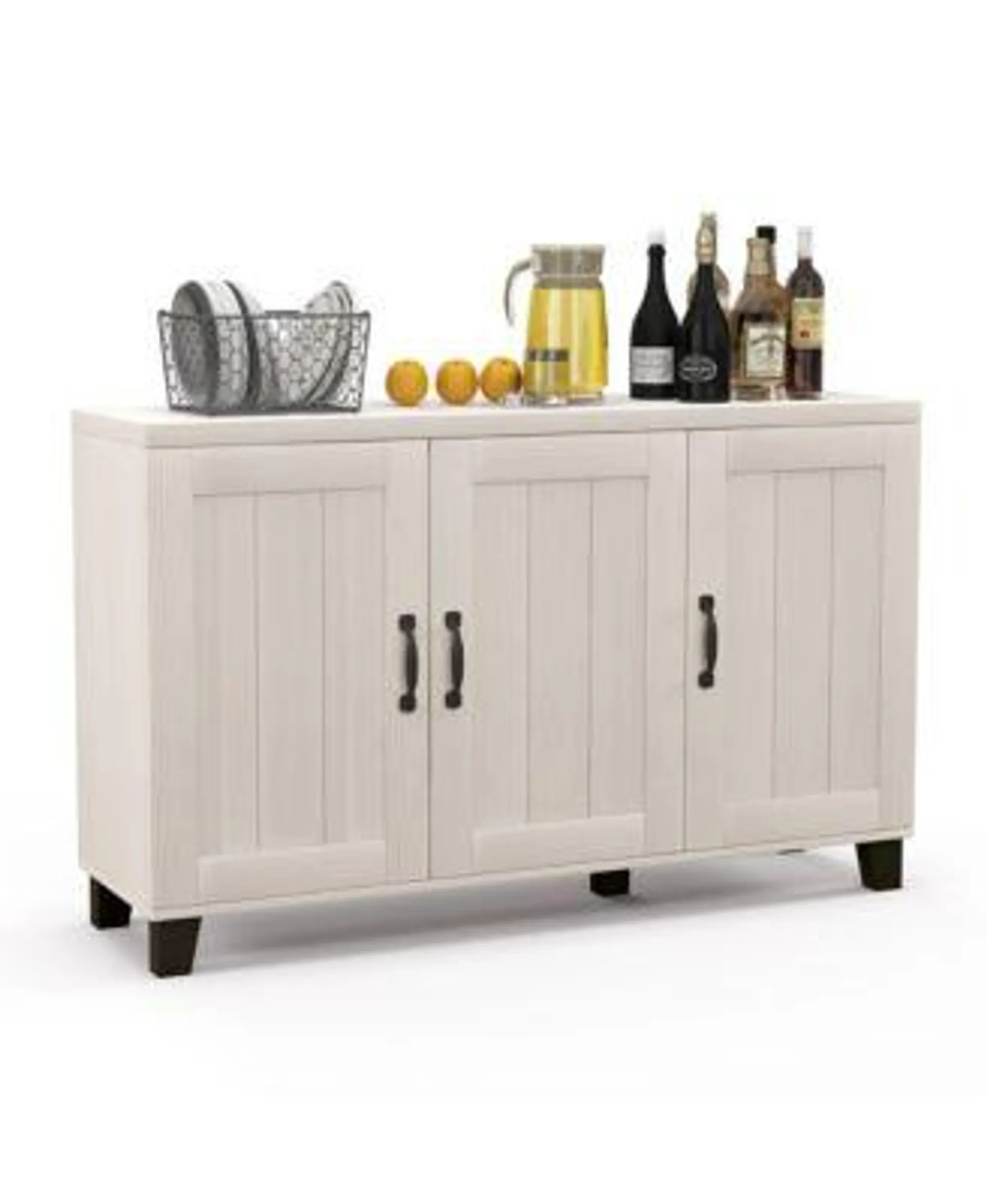 3-Door Buffet Sideboard Storage Credenza Cabinet Console Adjustable Shelf