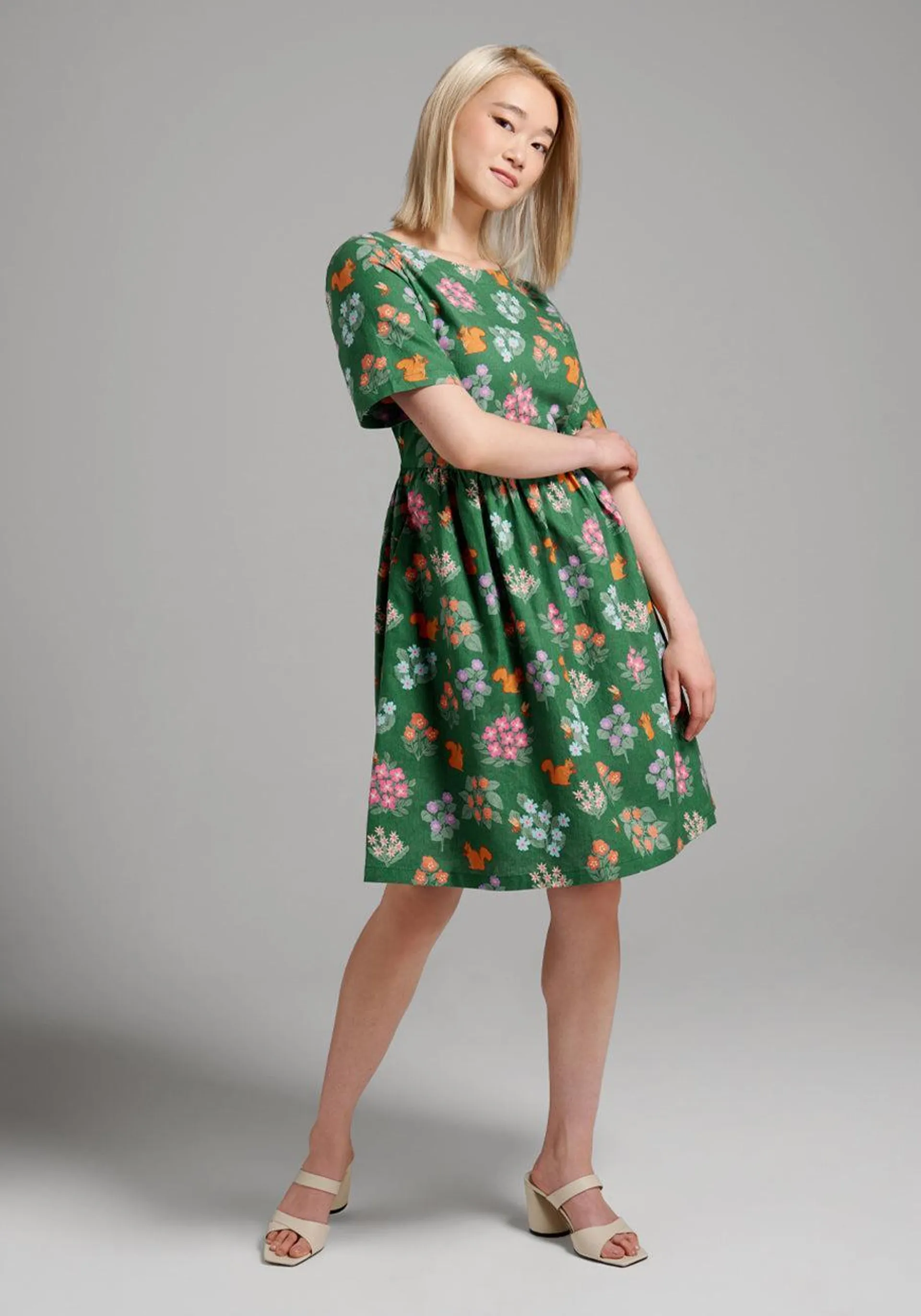 Flower Squirrel A-Line Dress