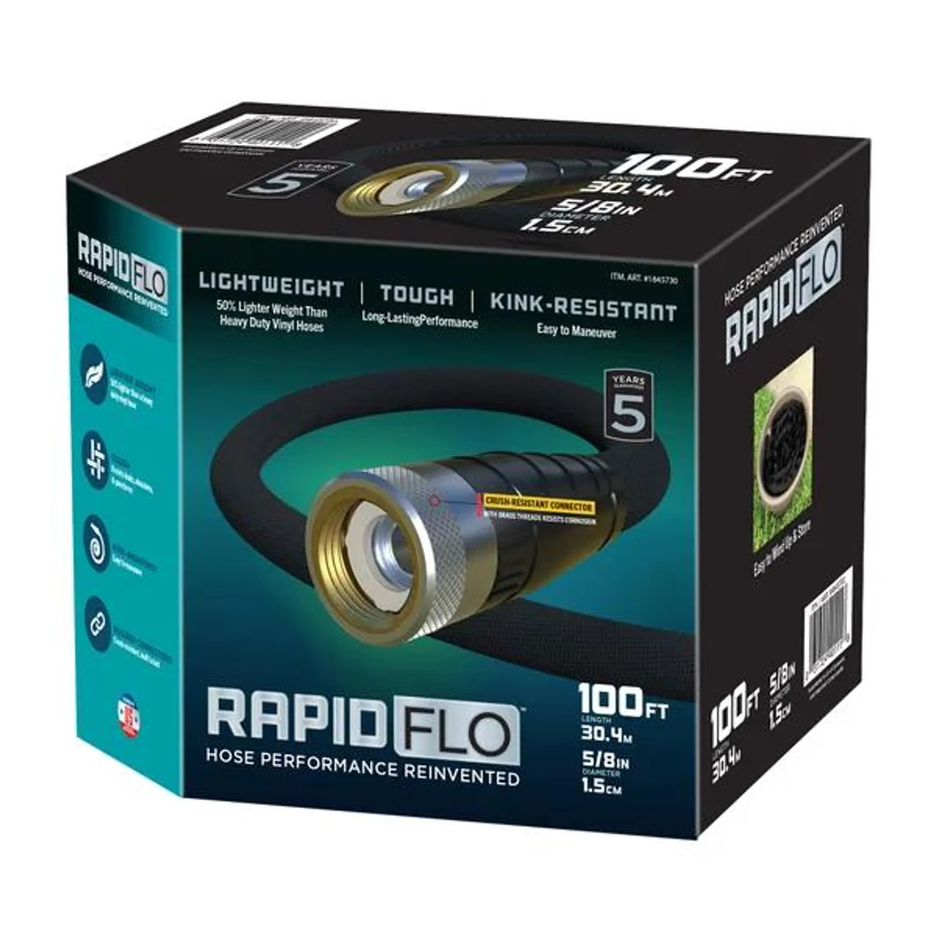 Teknor Rapid Flo 5/8 in. x 100 ft. Compact Garden Hose