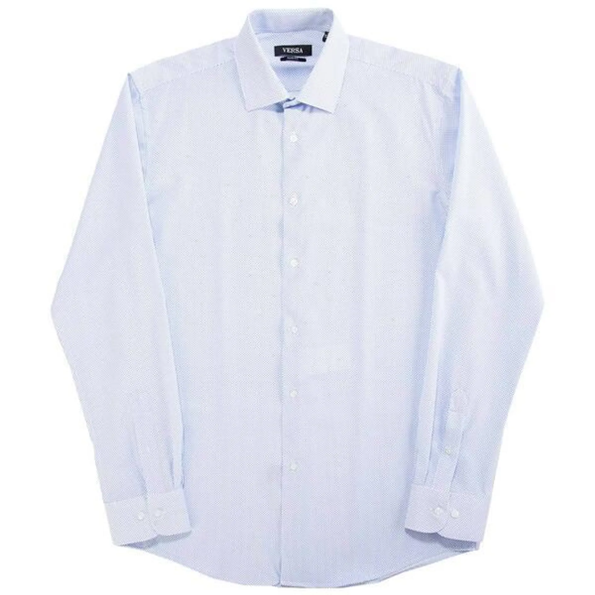 Mens Versa Slim Fit Stretch Dress Shirt - White/Light Blue