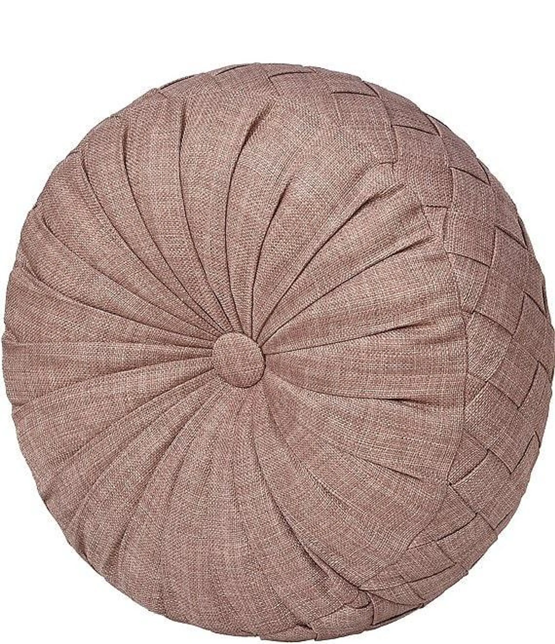 Santa Rosa Button-Tufted Braided Detail Tufted Round Pillow