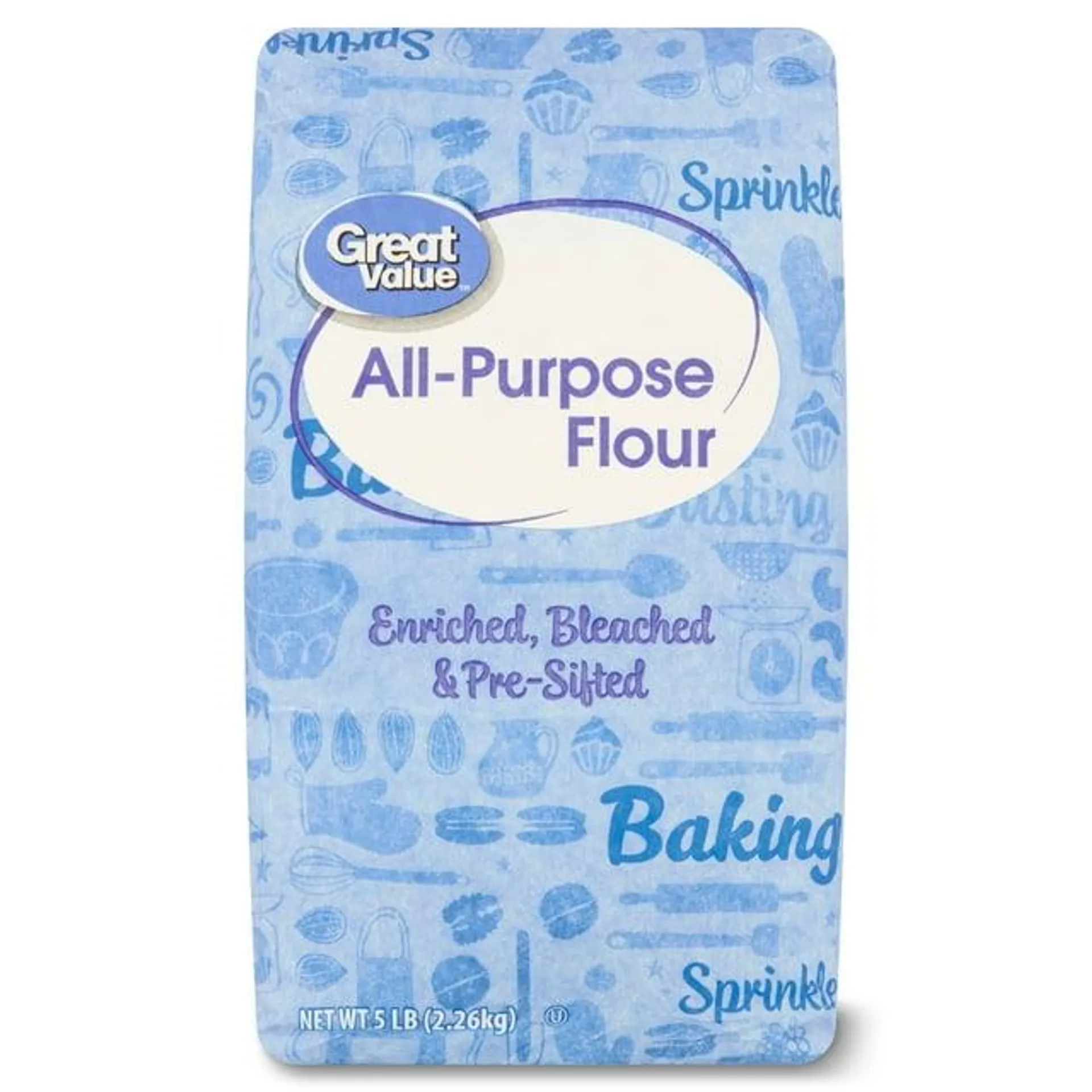 Great Value All-Purpose Enriched Flour, 5LB Bag