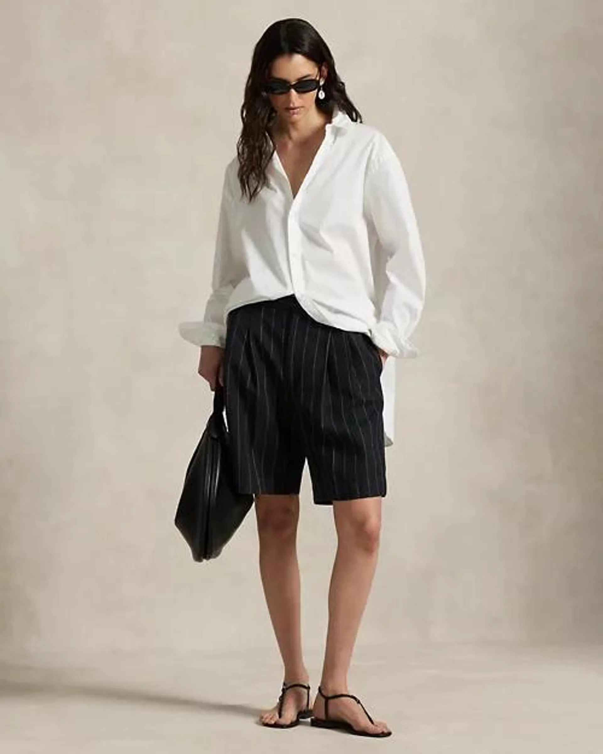 Long Pinstripe Hemp Short
