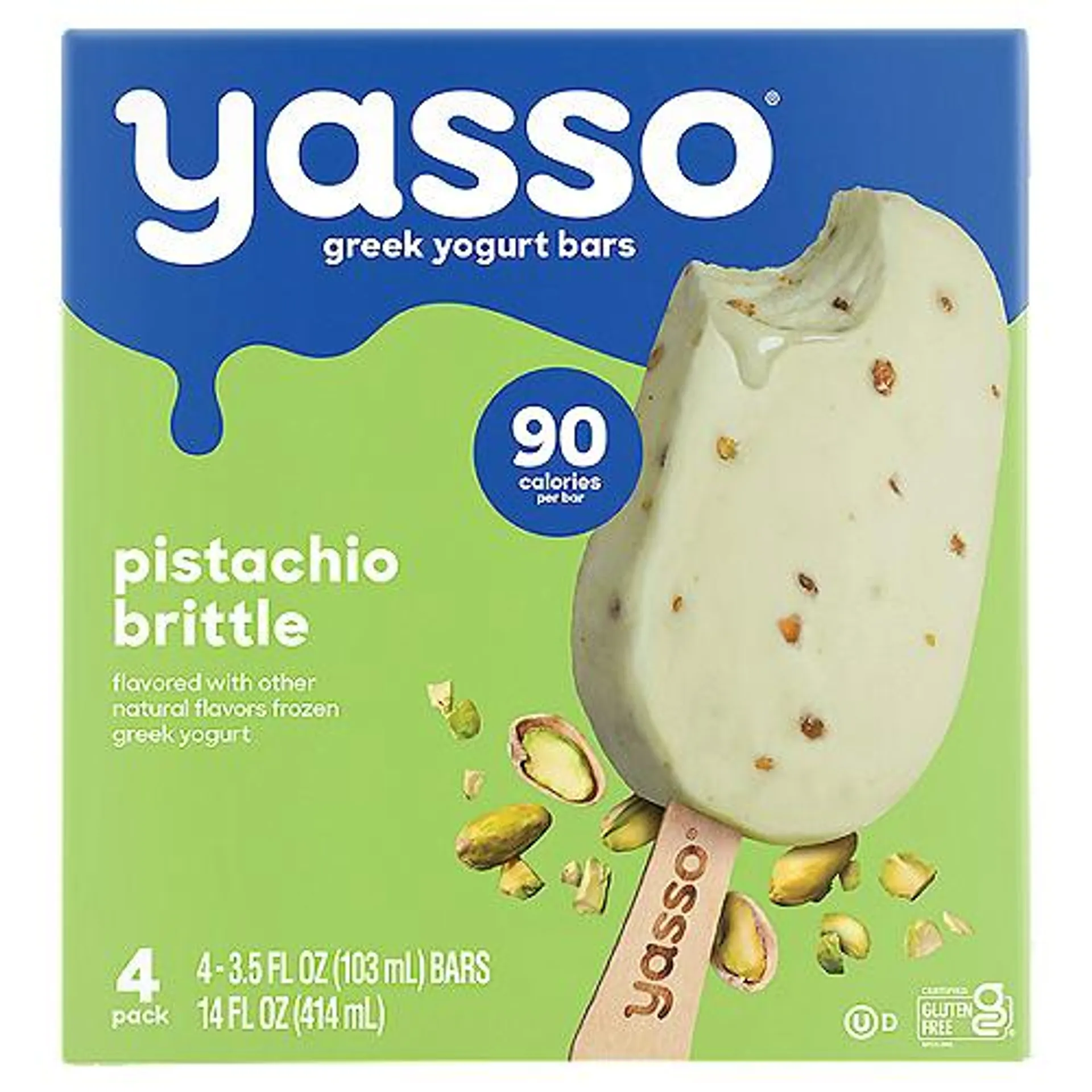 Yasso Pistachio Brittle, Greek Yogurt Bars, 14 Fluid ounce