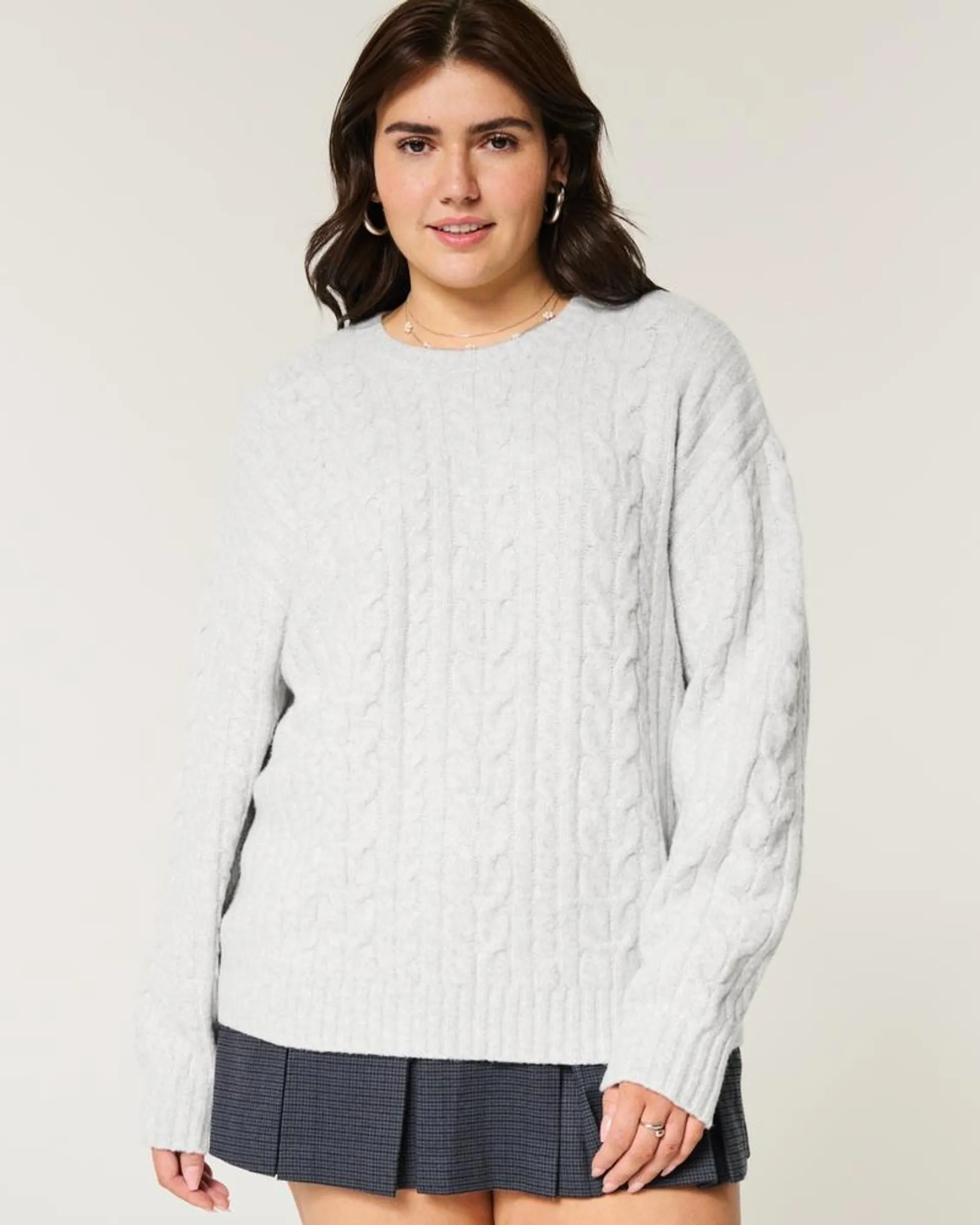 Hollister Comfy Cloud Cable-Knit Crew Sweater