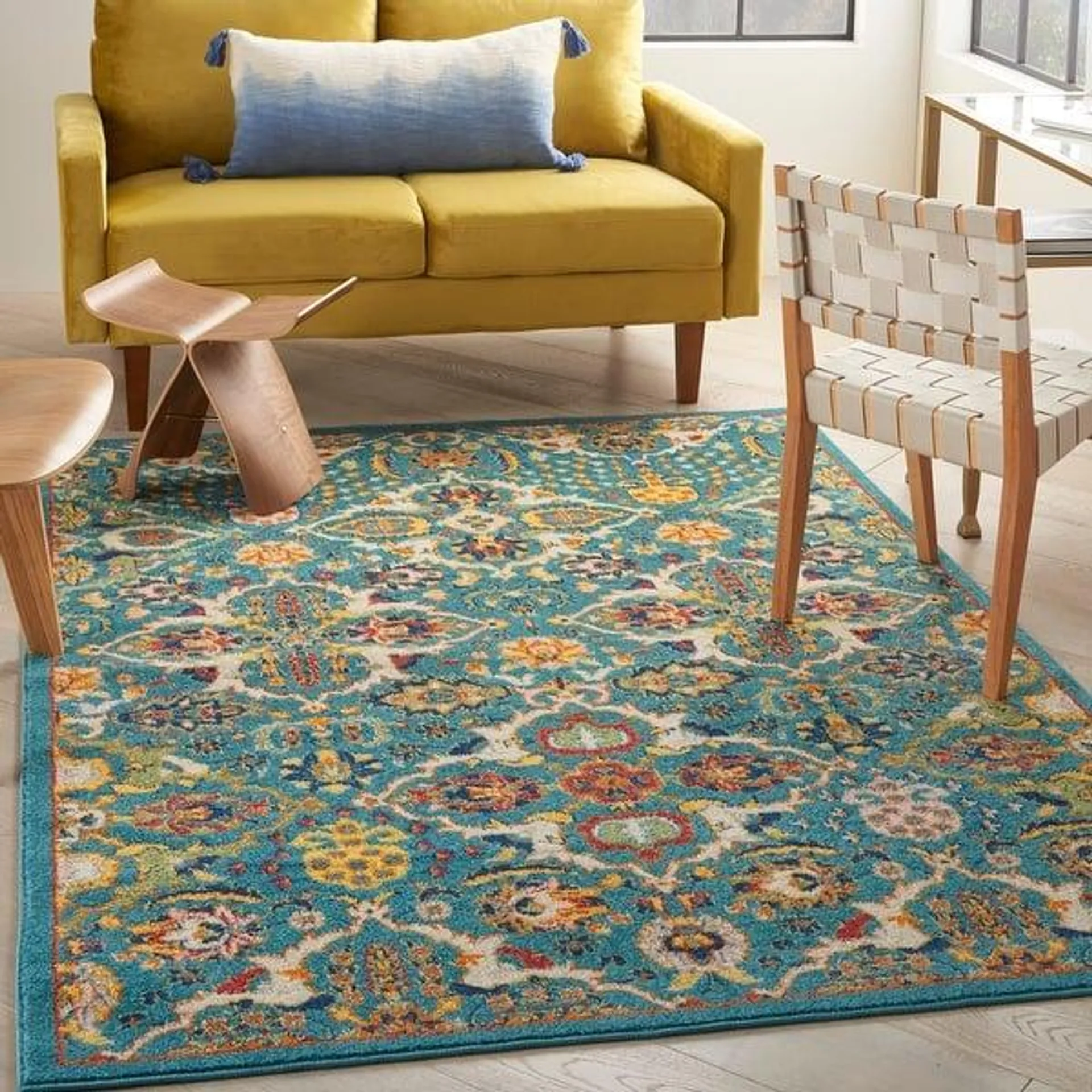 Nourison Allur Contemporary Boho Floral Medallion Area Rug