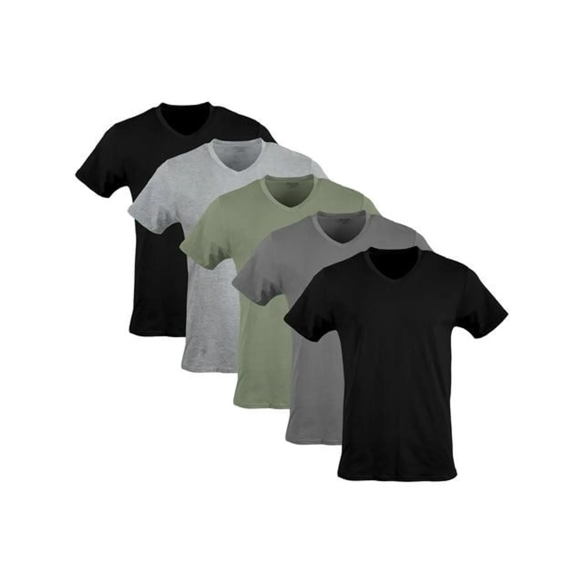 Gildan Adult Men's Short Sleeve V-Neck Assorted Color T-Shirt, 5-Pack, Sizes S-2XL