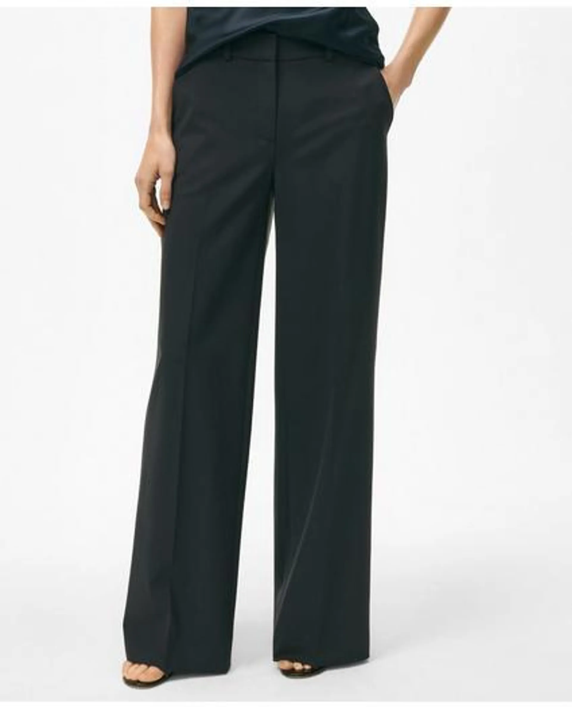 The Essentials Wide-Leg Trousers in Wool Blend