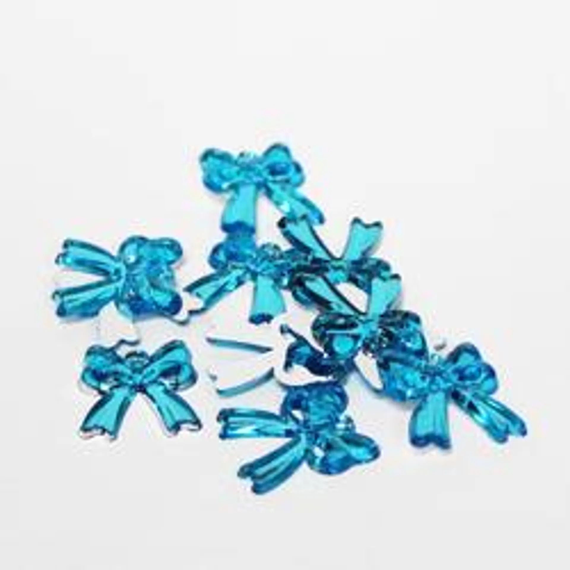 Turquoise Flat Back Bow Rhinestones (Package of 18 pieces)