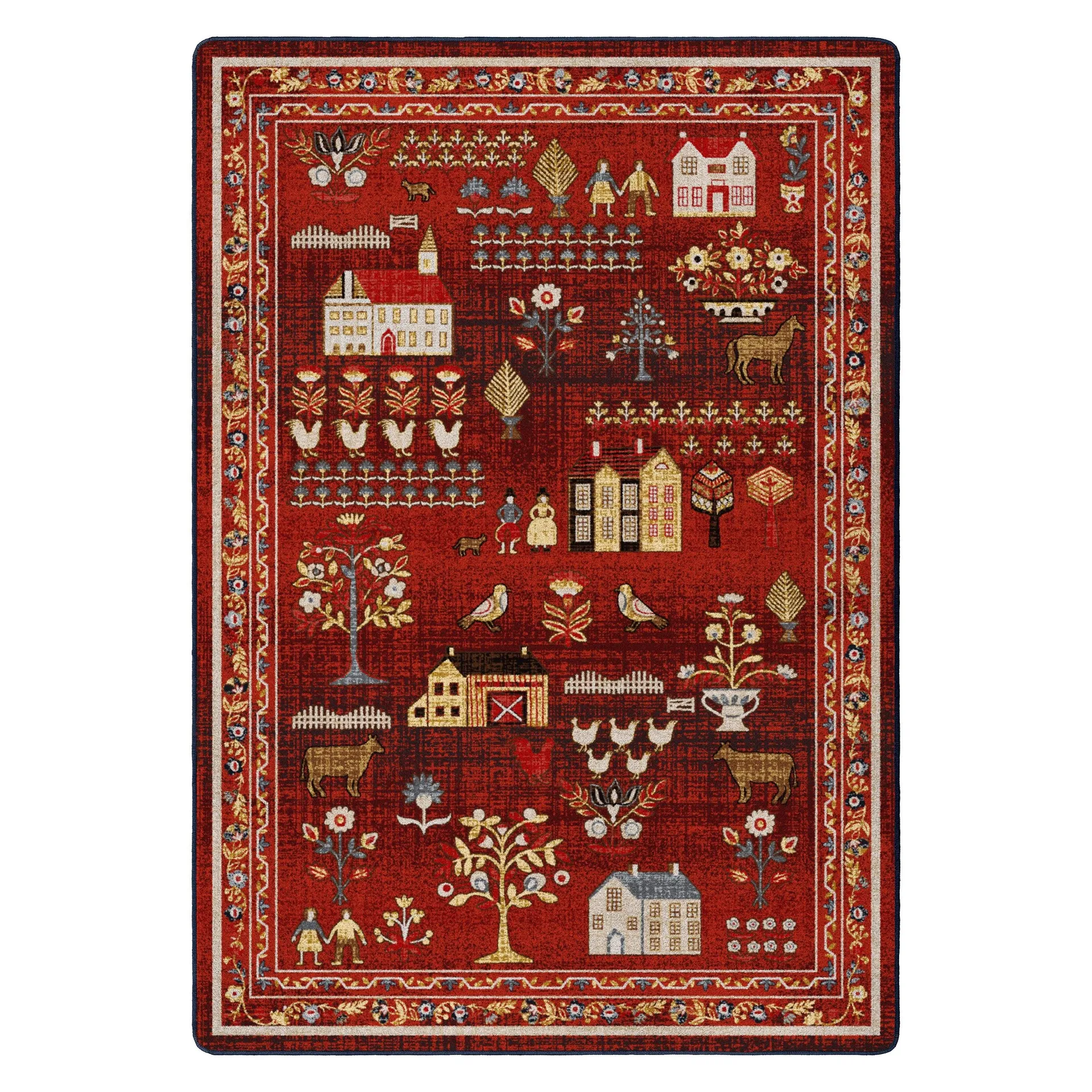 Grafton EnduraStran Folk Art Rug, 3'10" x 5'4"