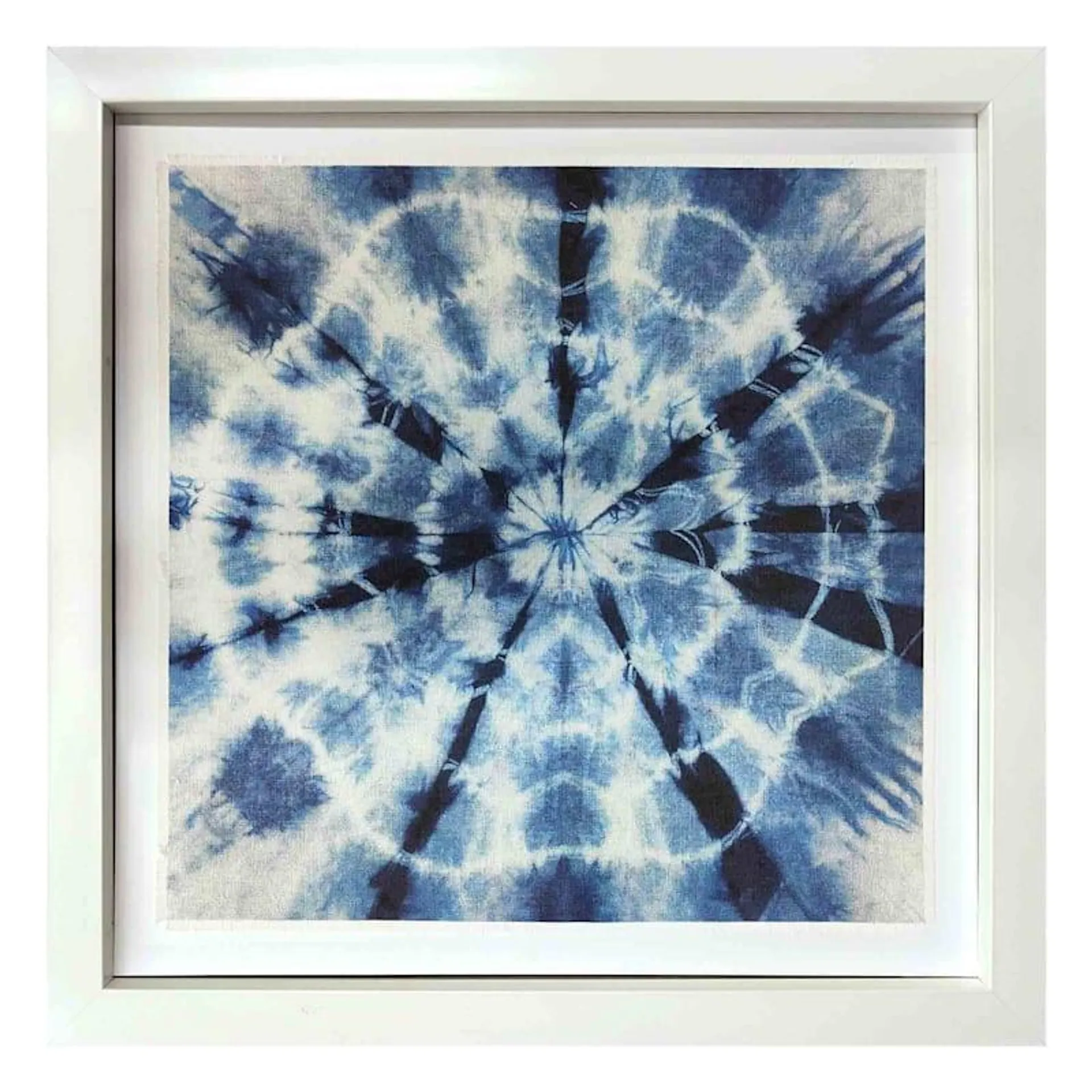 Glass Framed Tie Dye Print Wall Decor, 34"