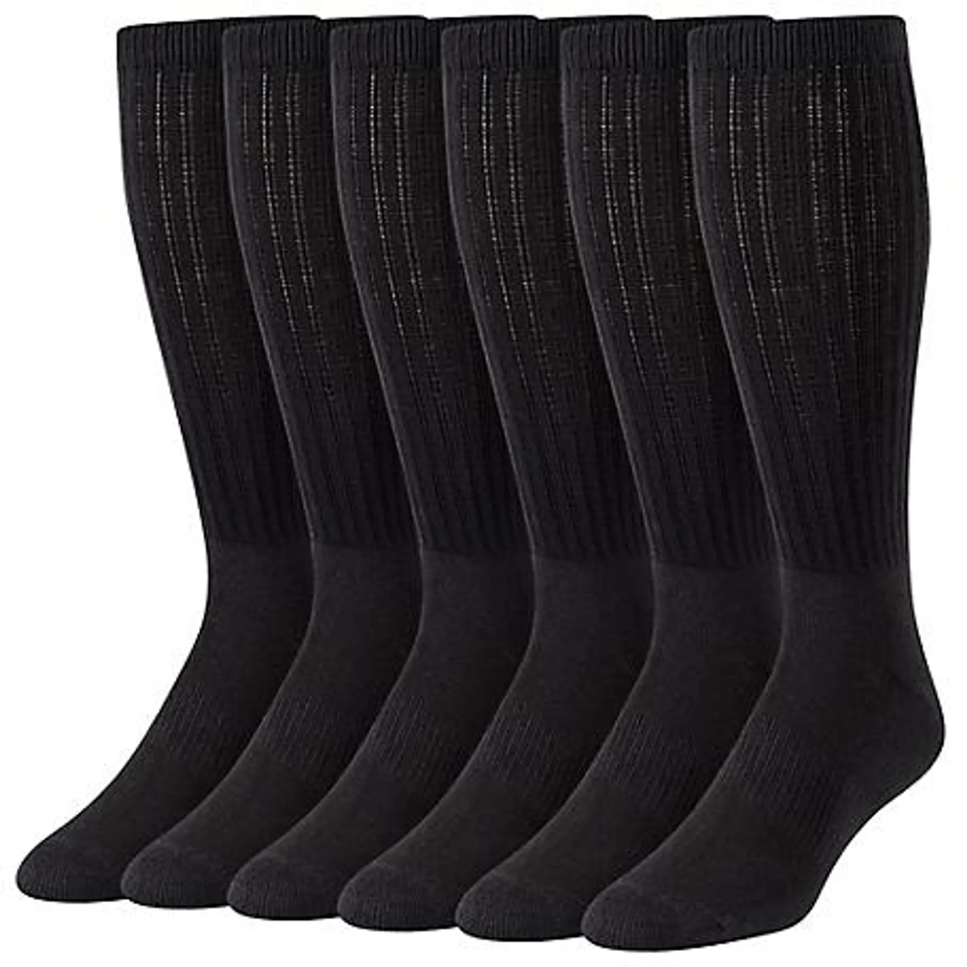 Blue Mountain Men's Cushioned Over-the-Calf Socks, Large, Gray, 6-Pack