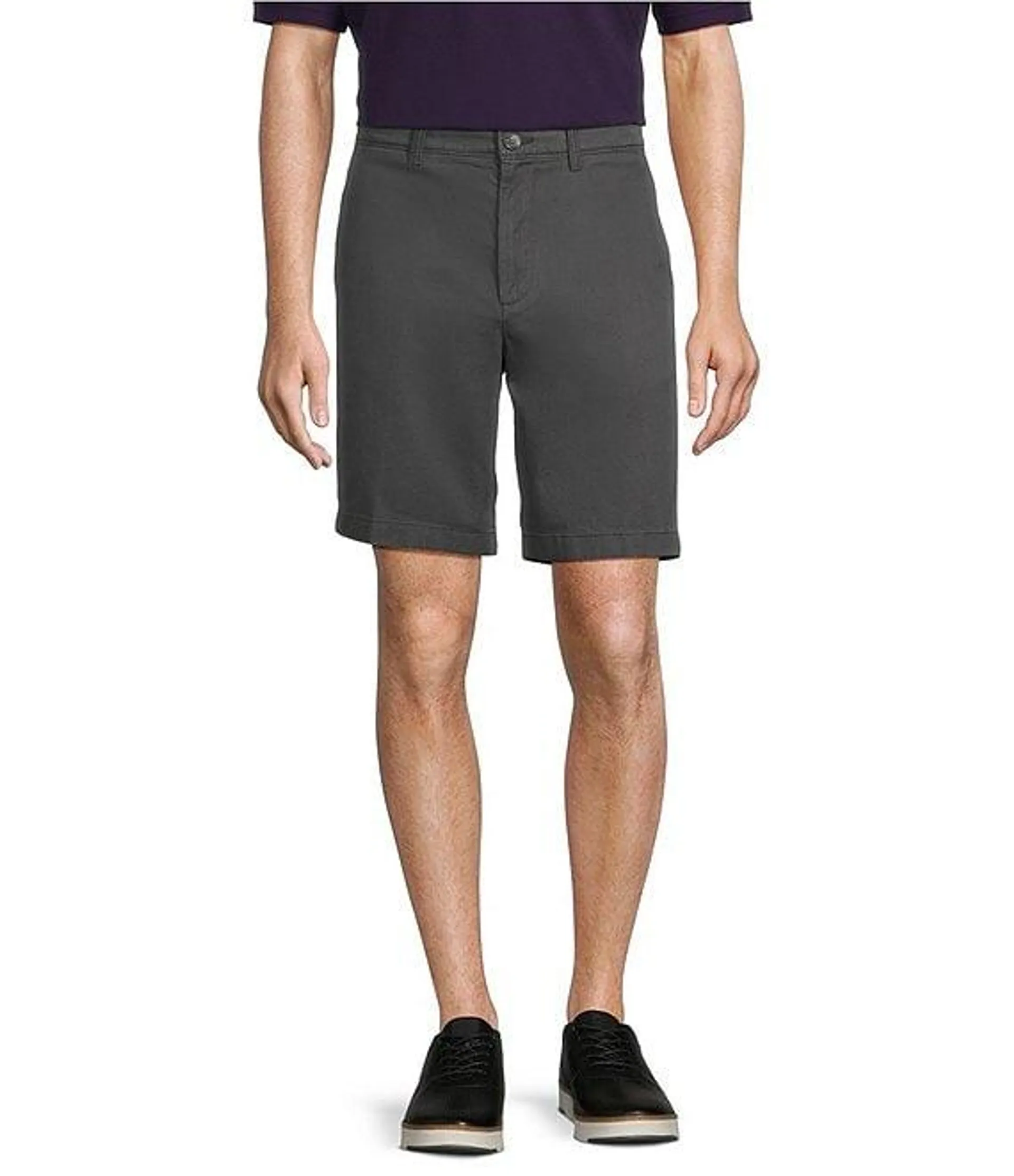 Big & Tall Casuals Classic Fit Flat Front Washed Chino 9" And 11" Inseam Shorts