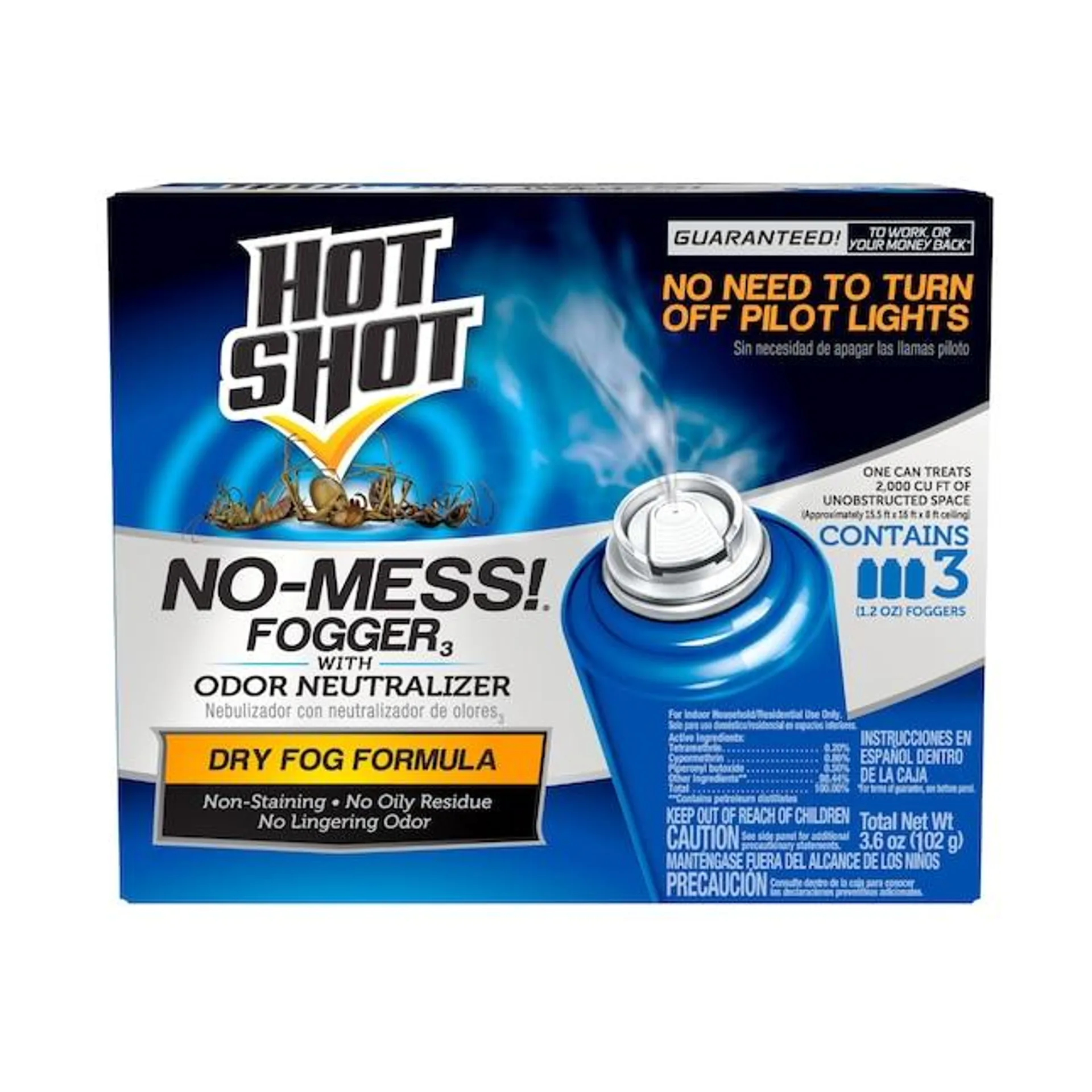 Hot Shot 1.2-oz No-Mess with Odor Neutralizer Insect Killer Fogger (3-Pack)