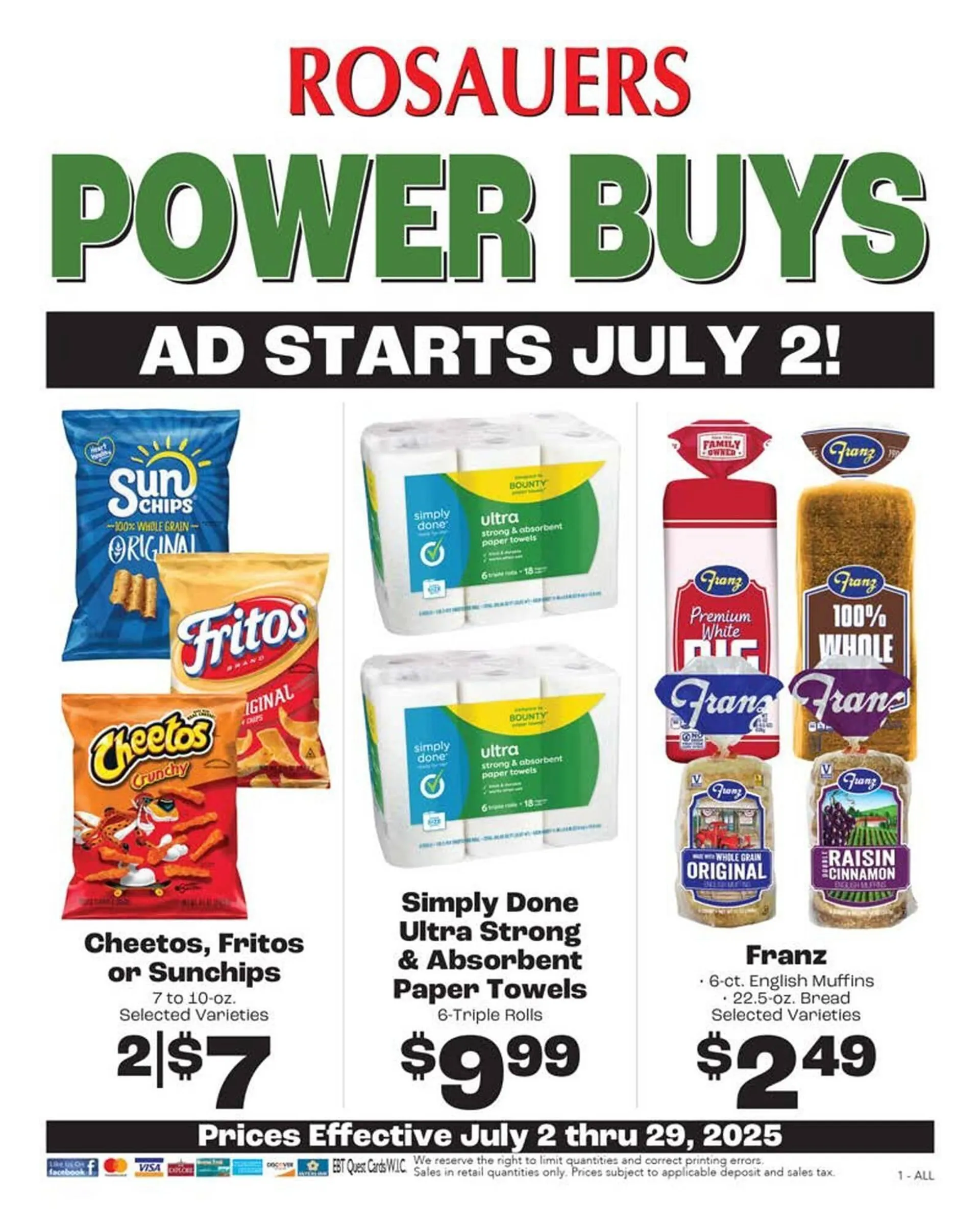 Weekly ad Rosauers Weekly Ad from July 2 to July 29 2025 - Page 1