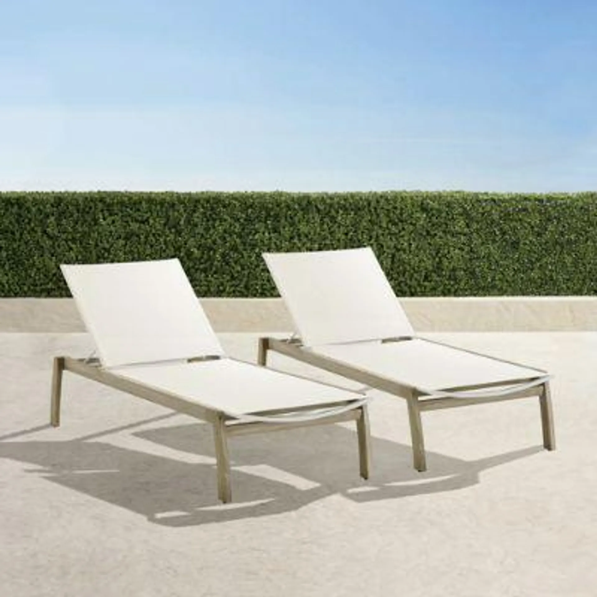 Frontgate Resort Collection™ Newport Weathered Teak Chaises, Set of Two