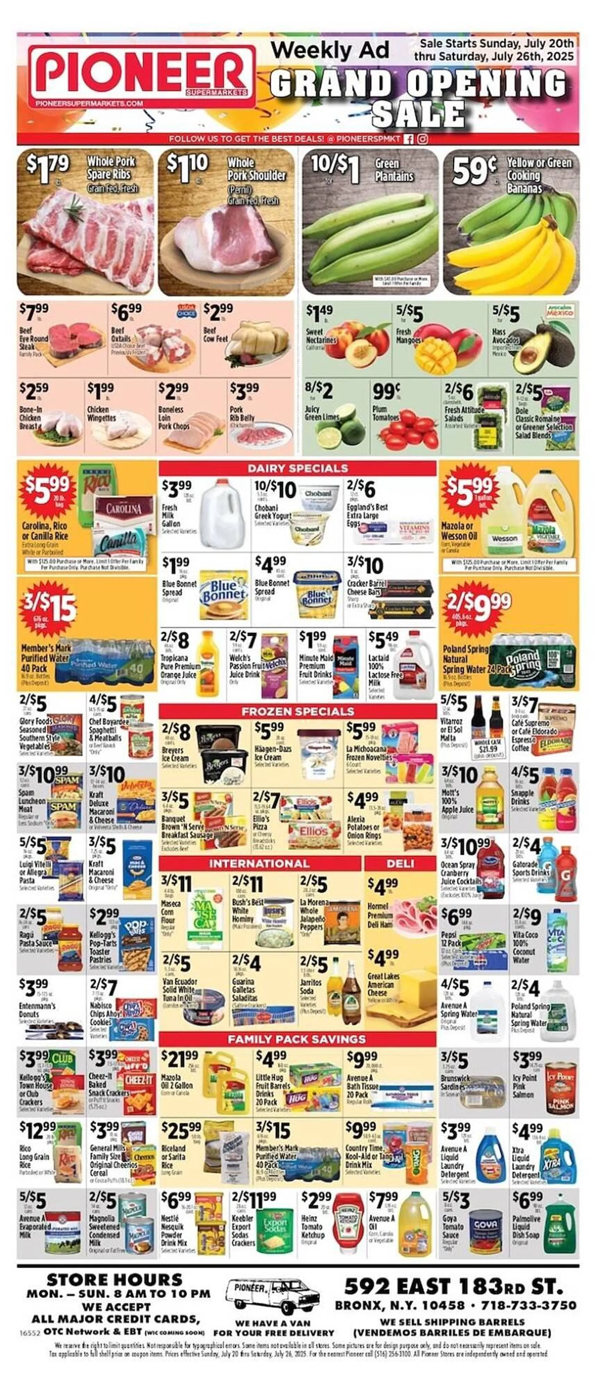 Weekly ad Pioneer Supermarkets Weekly Ad from July 20 to July 26 2025 - Page 1