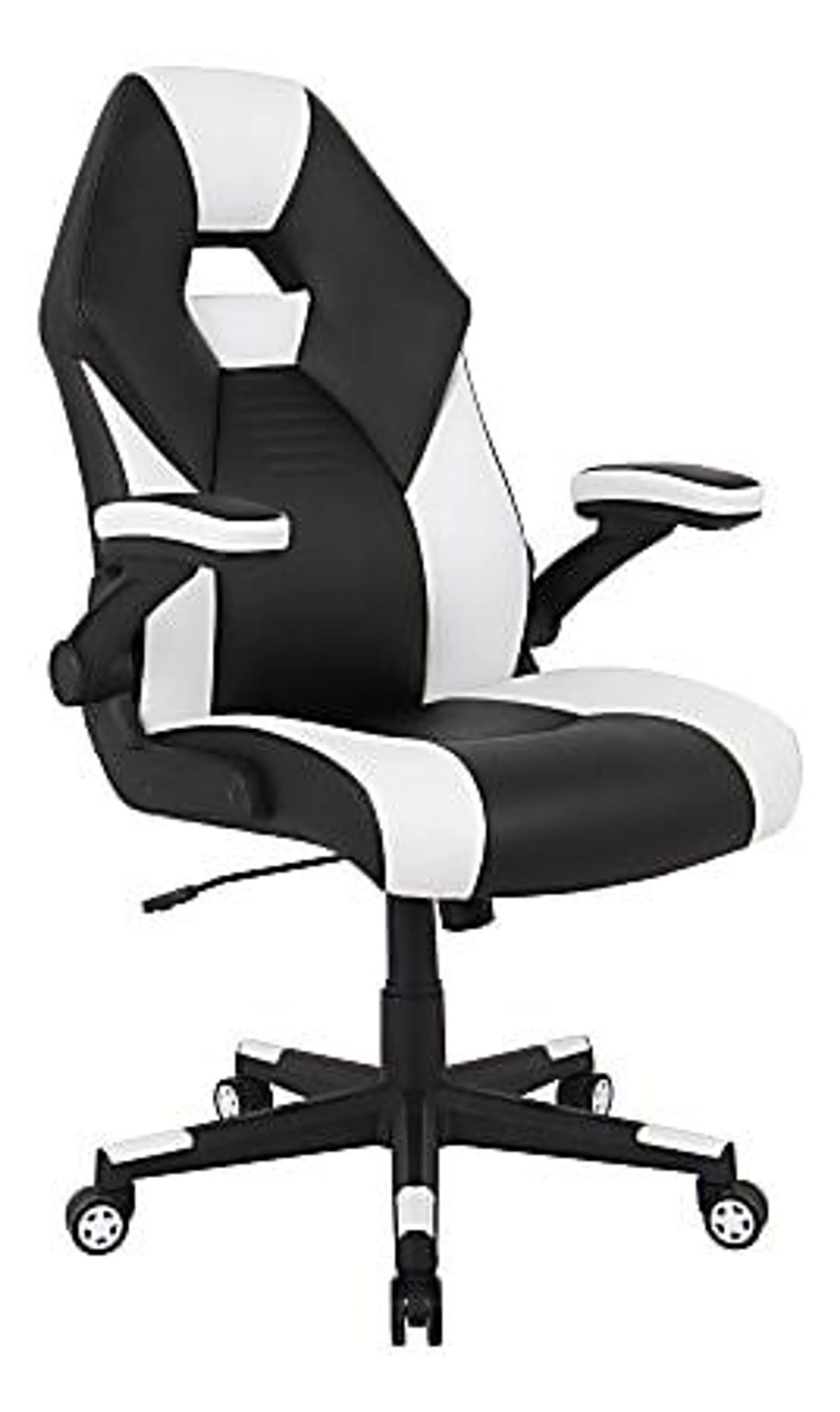 RS Gaming™ RGX Faux Leather High-Back Gaming Office Chair, Black/White, BIFMA Compliant