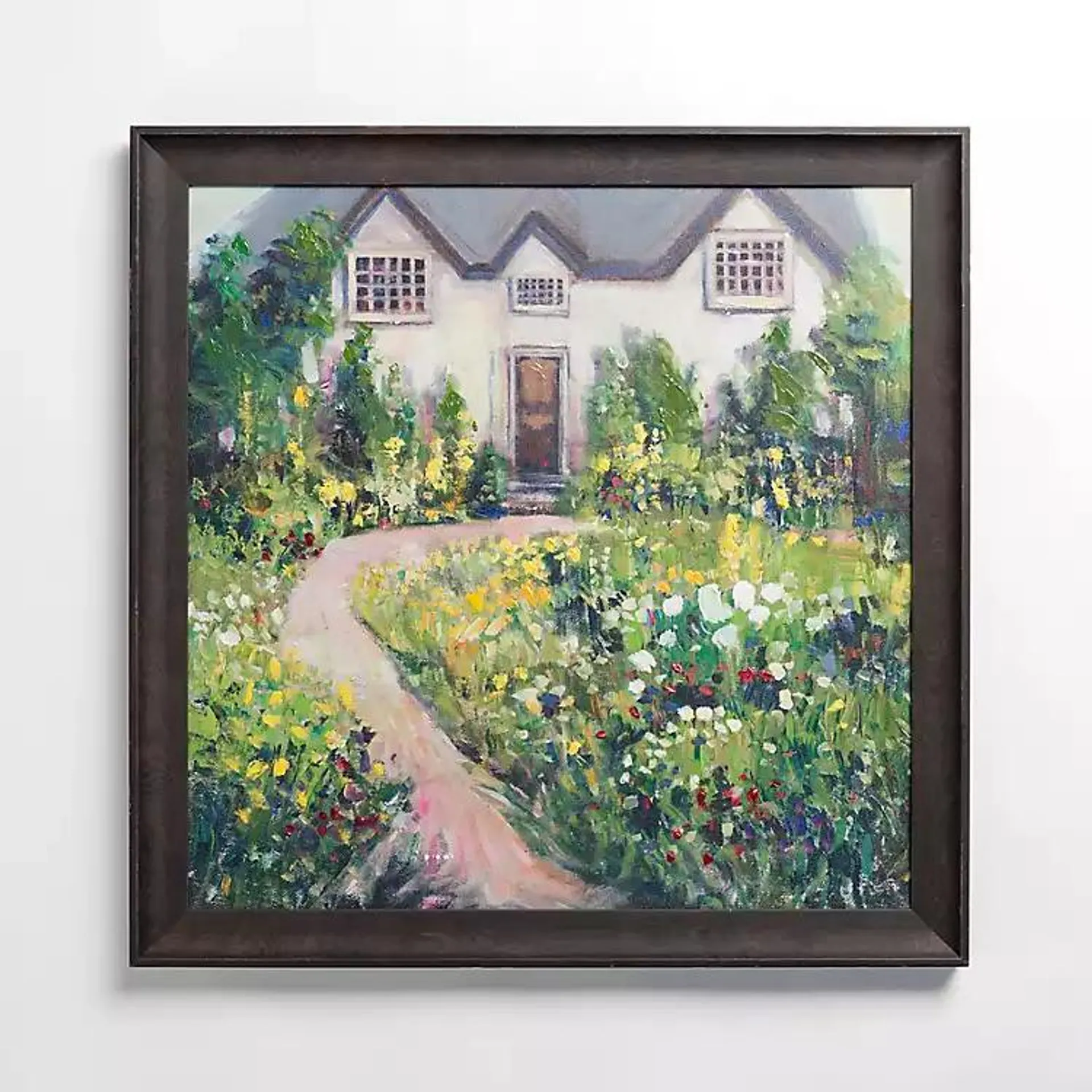 Hidden Floral Cottage Framed Art Print