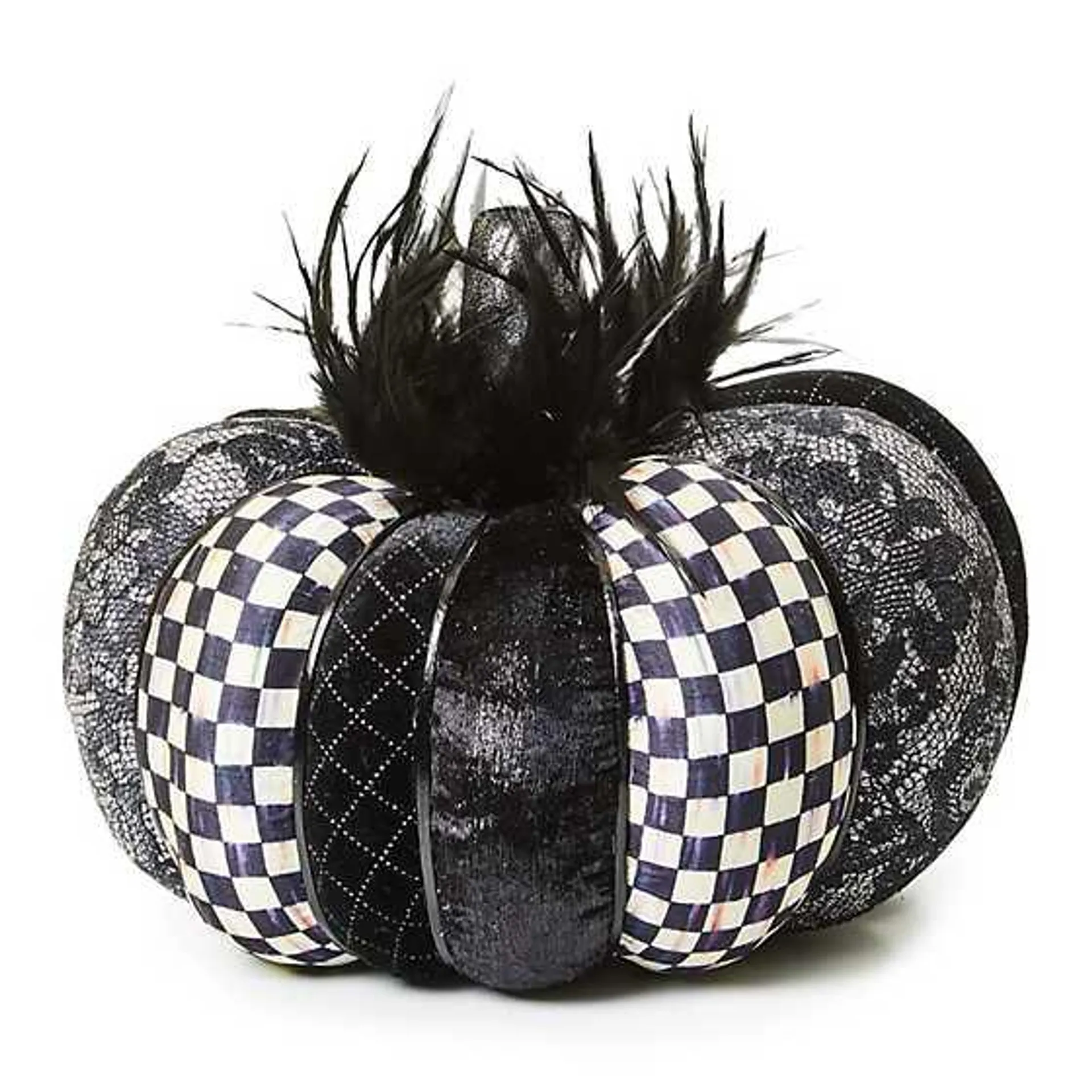 Haunted House Large Black Feather Pumpkin