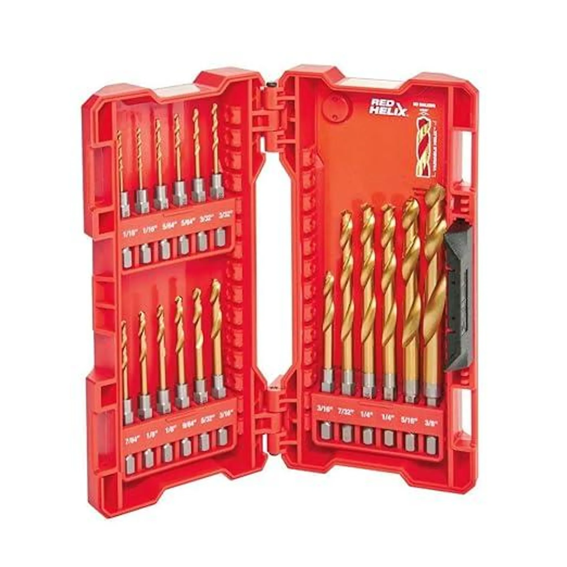 Milwaukee 48-89-4680 18-Piece Shockwave Impact Duty Thunderbolt Titanium Drill Bit Set w/Anti-Walking 135 Degree Angled Tip and Storage Case