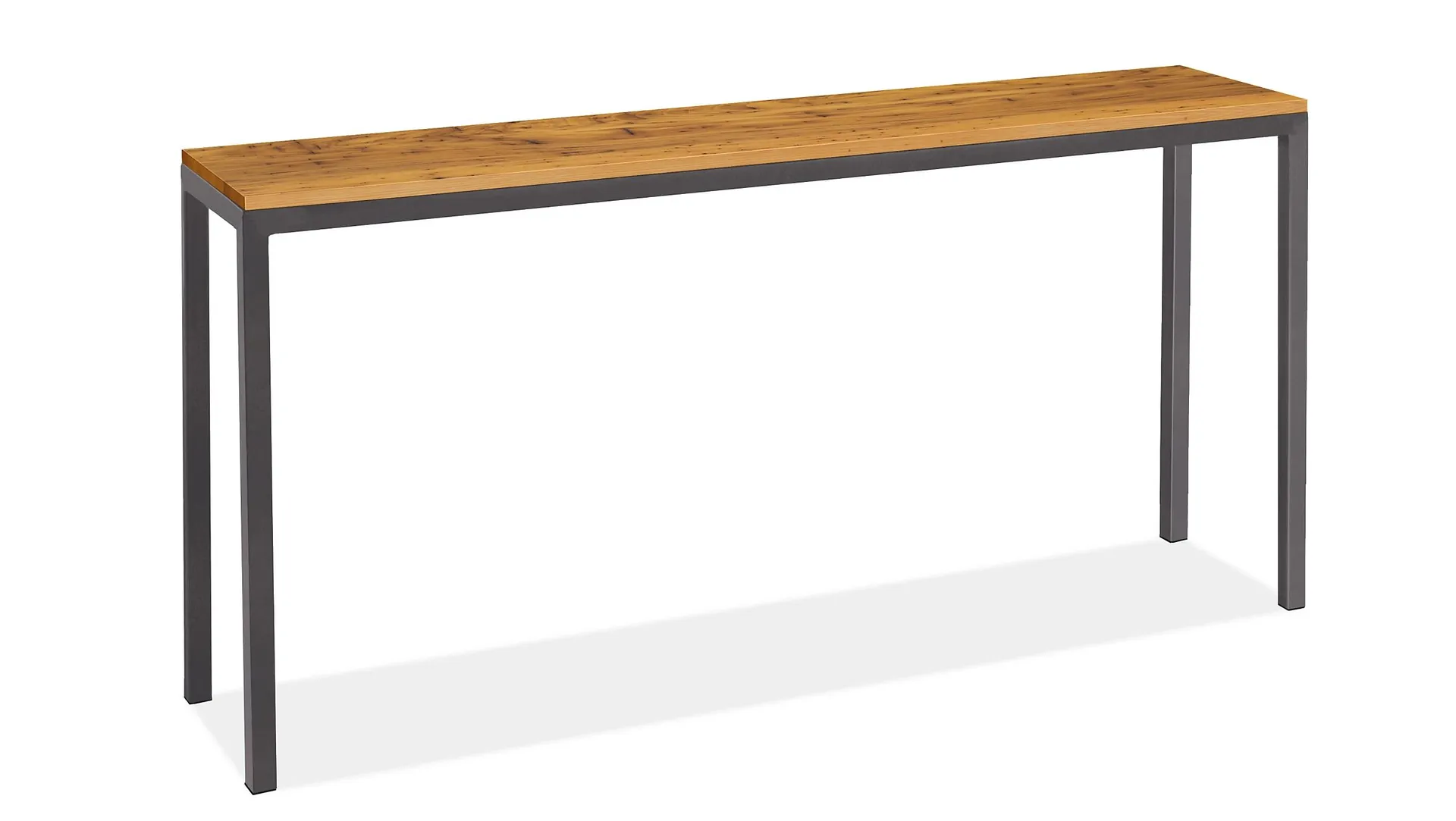 Parsons 69w 12d 29h Console Table in 1.5" Natural Steel w/Reclaimed Chestnut Top