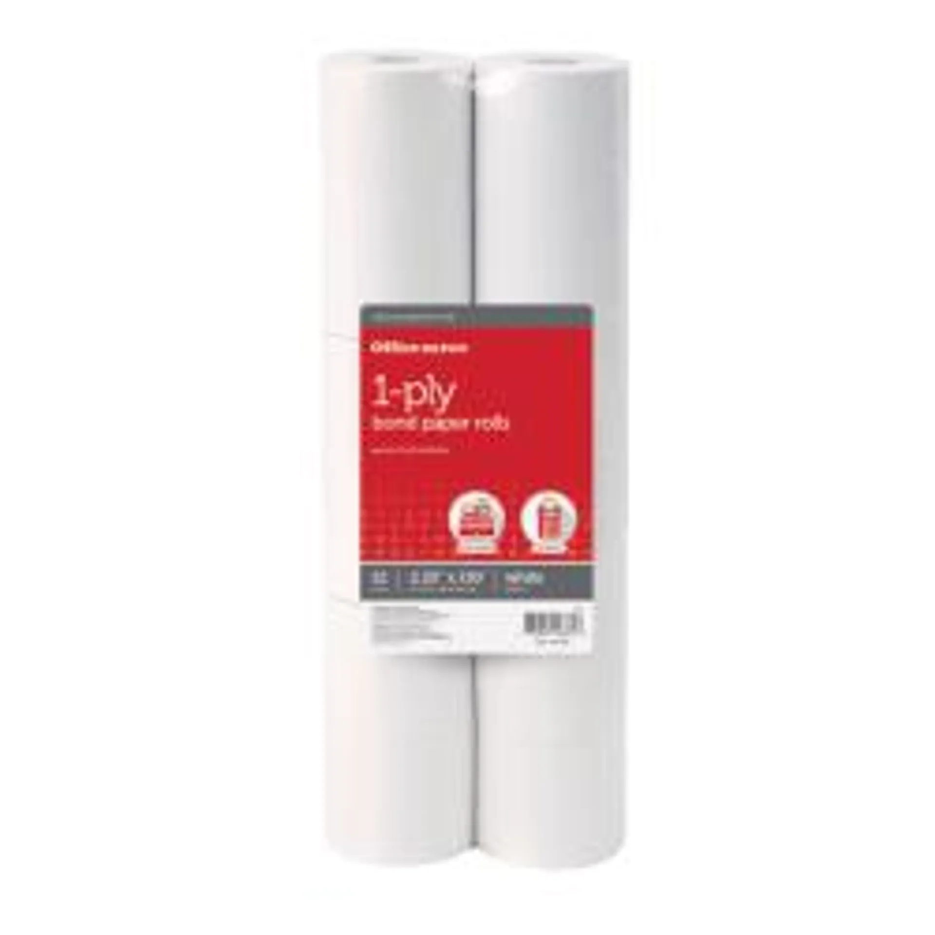 Office Depot® Brand 1-Ply Bond Paper Rolls, 2-1/4" x 130', White, Pack Of 12