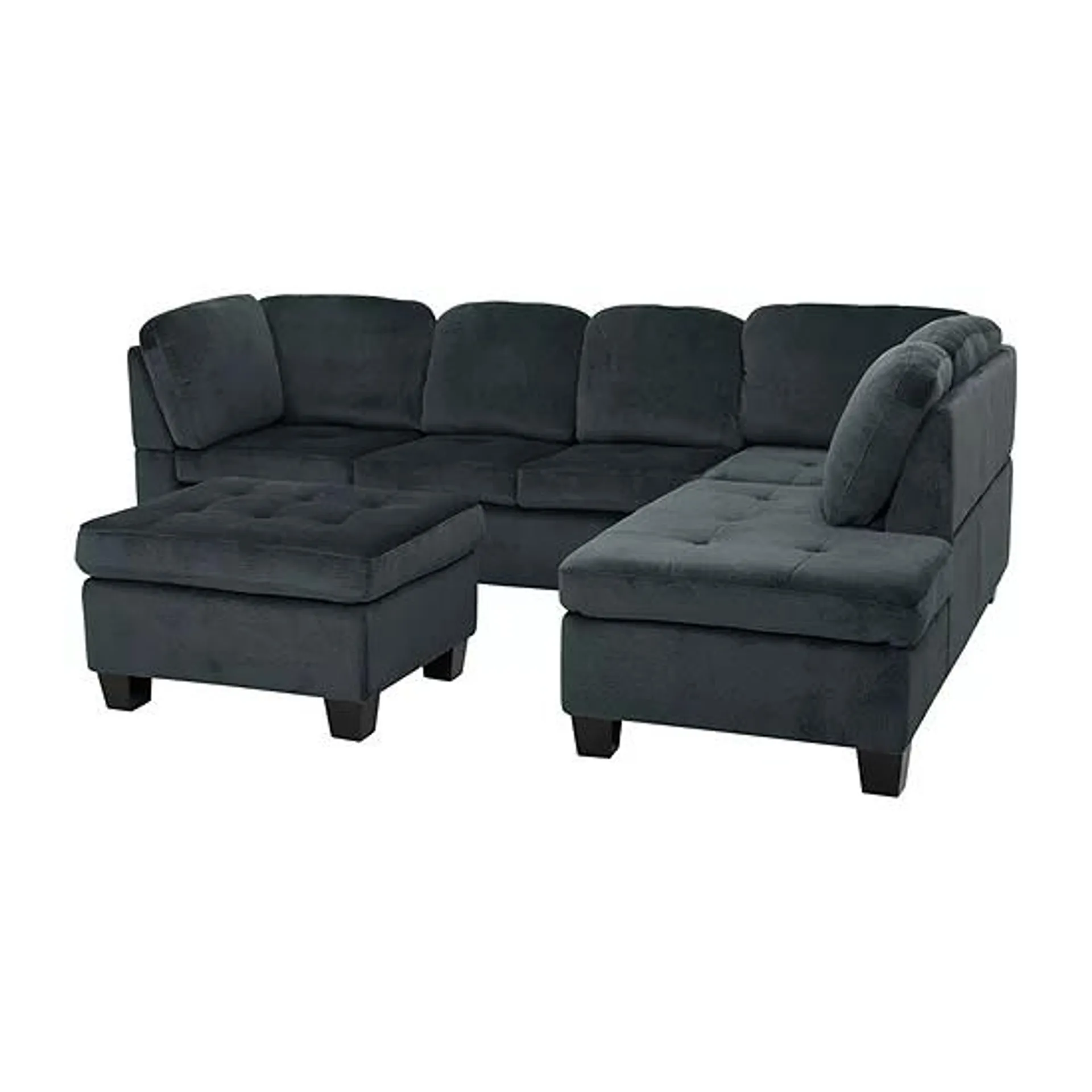 Canterbury 3-pc. Track-Arm Tufted Sectional