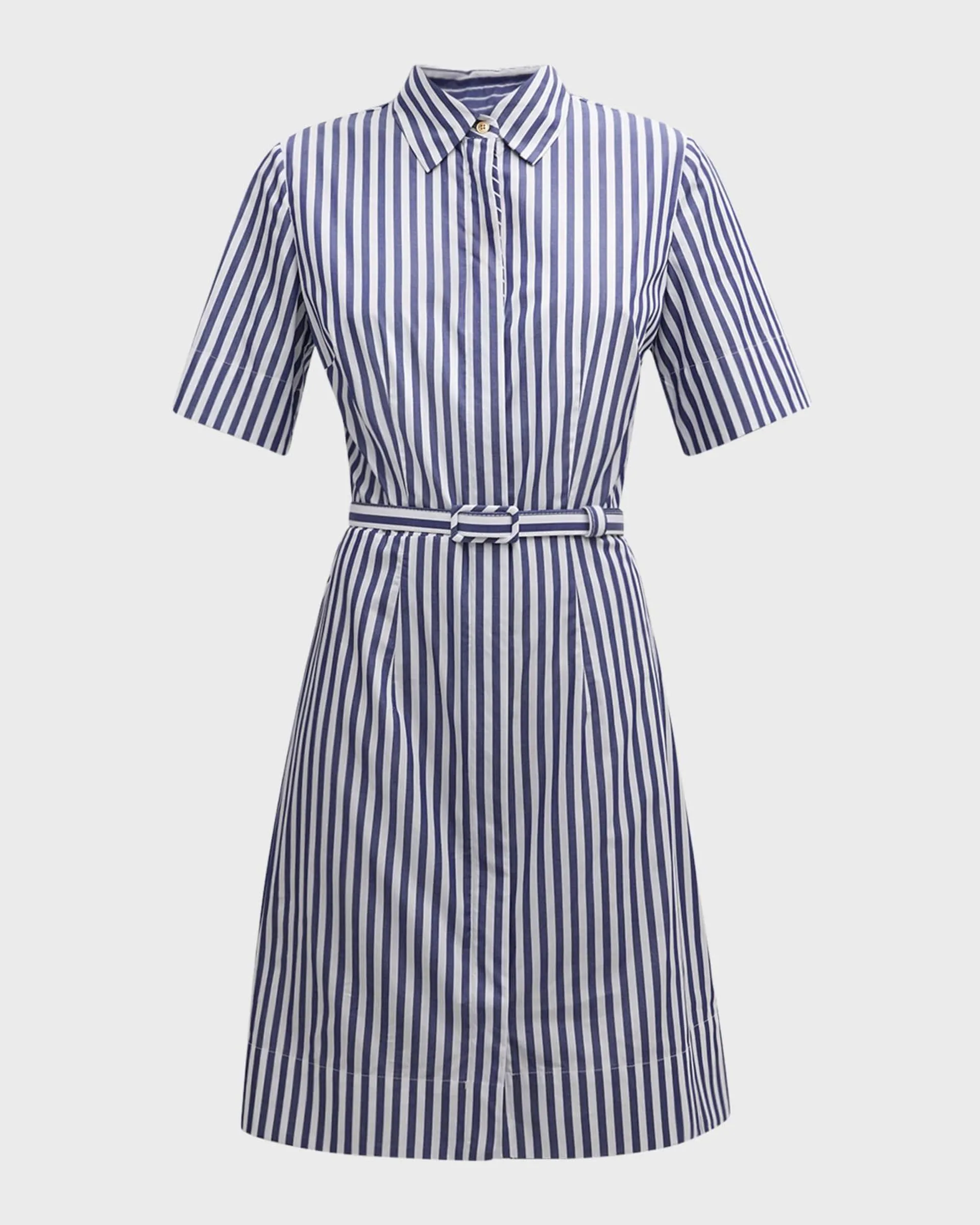 Neda Striped Cotton Mini Shirtdress