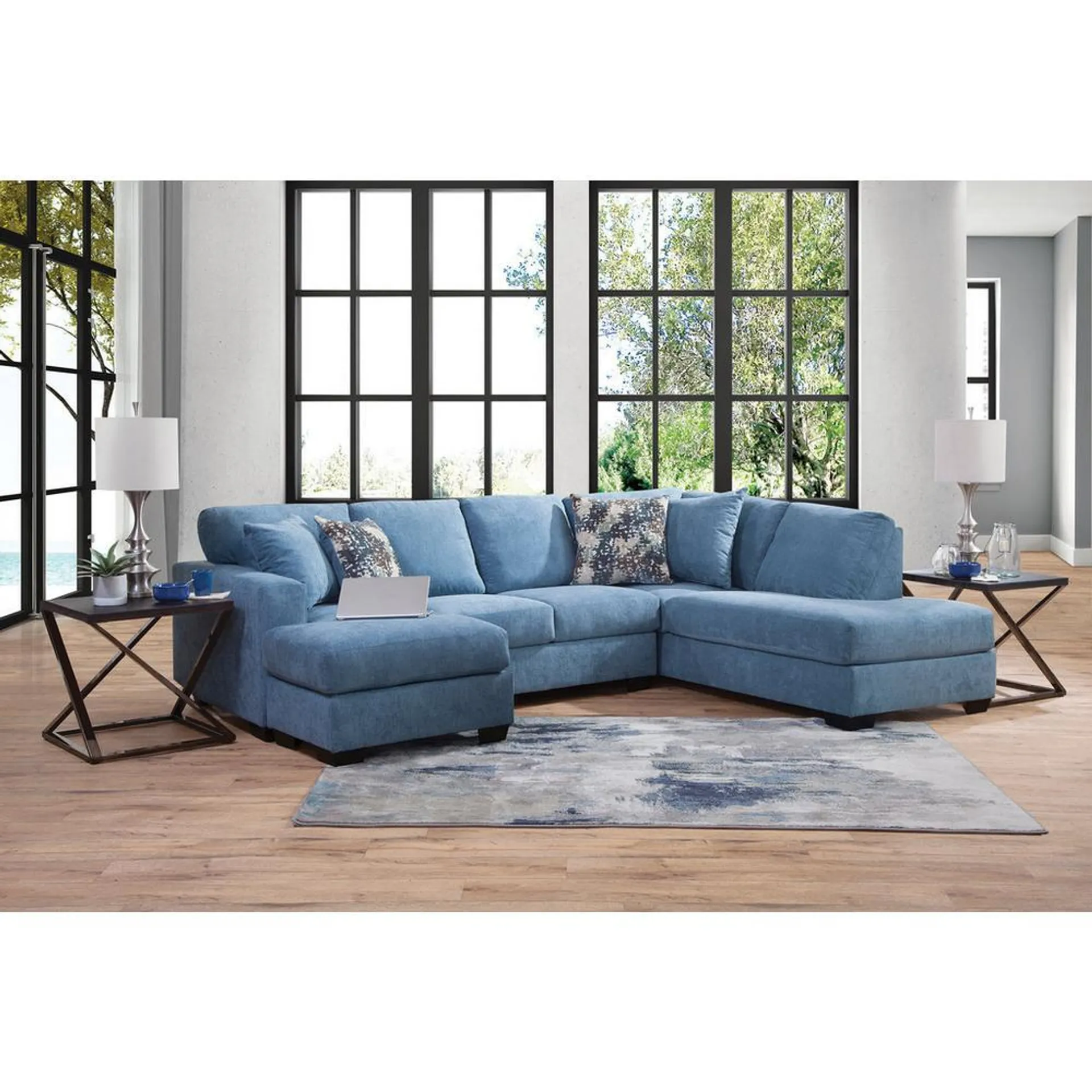 Jillian Bluebell Sofa Chaise with Lounger