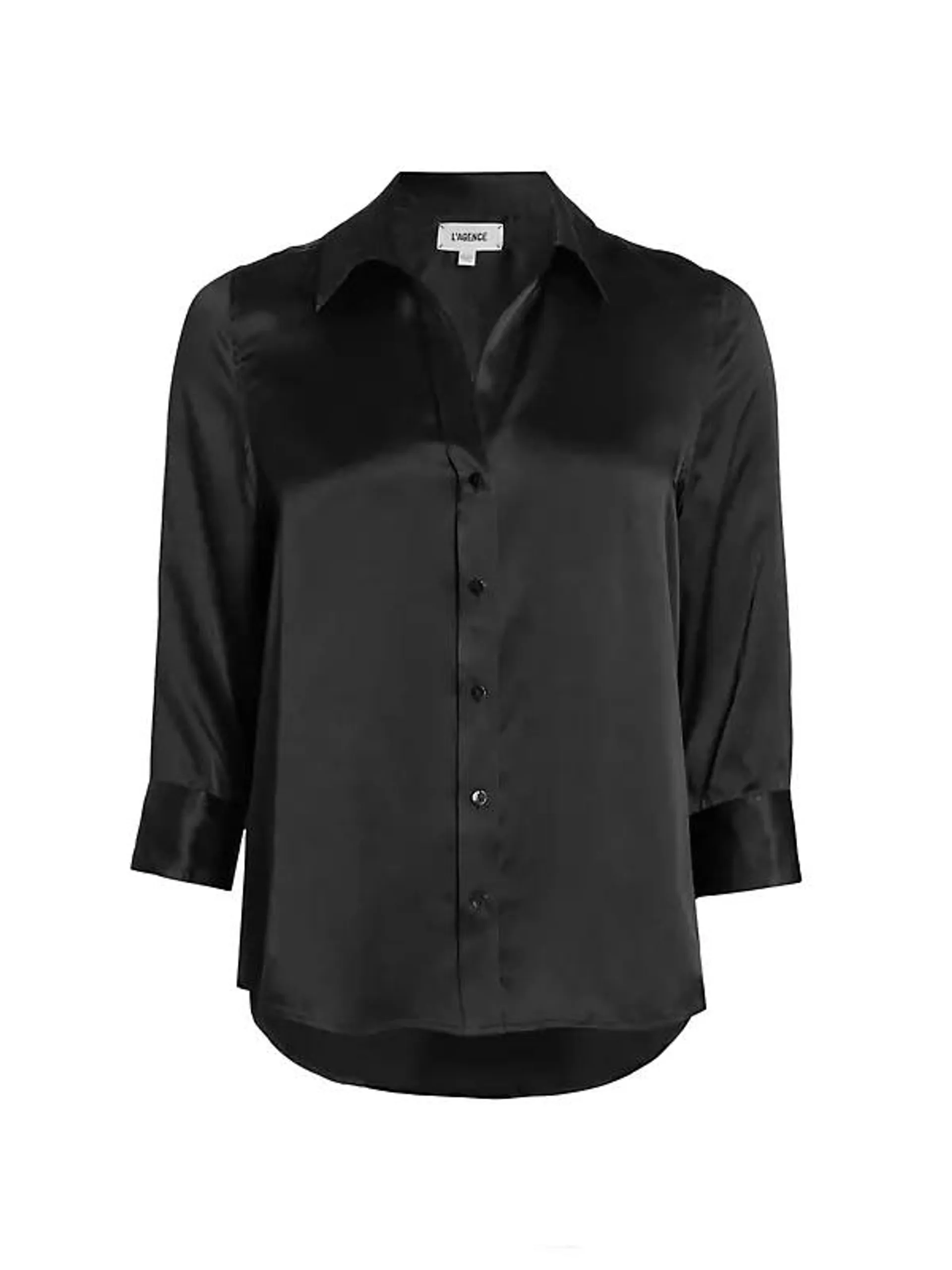 Dani Three-Quarter Sleeve Silk Blouse