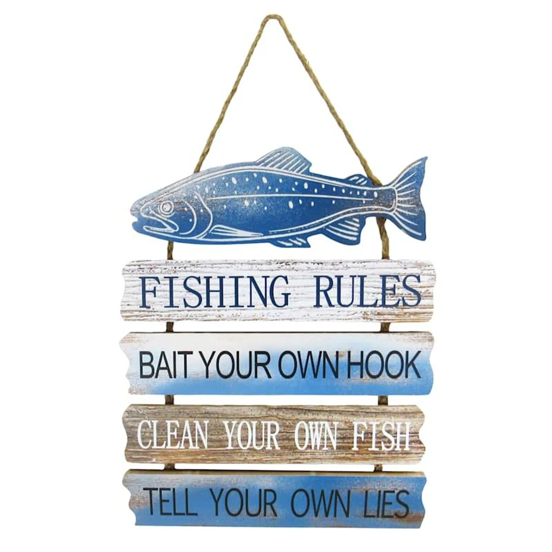 Fishing Rules Outdoor Wall Decor, 21"