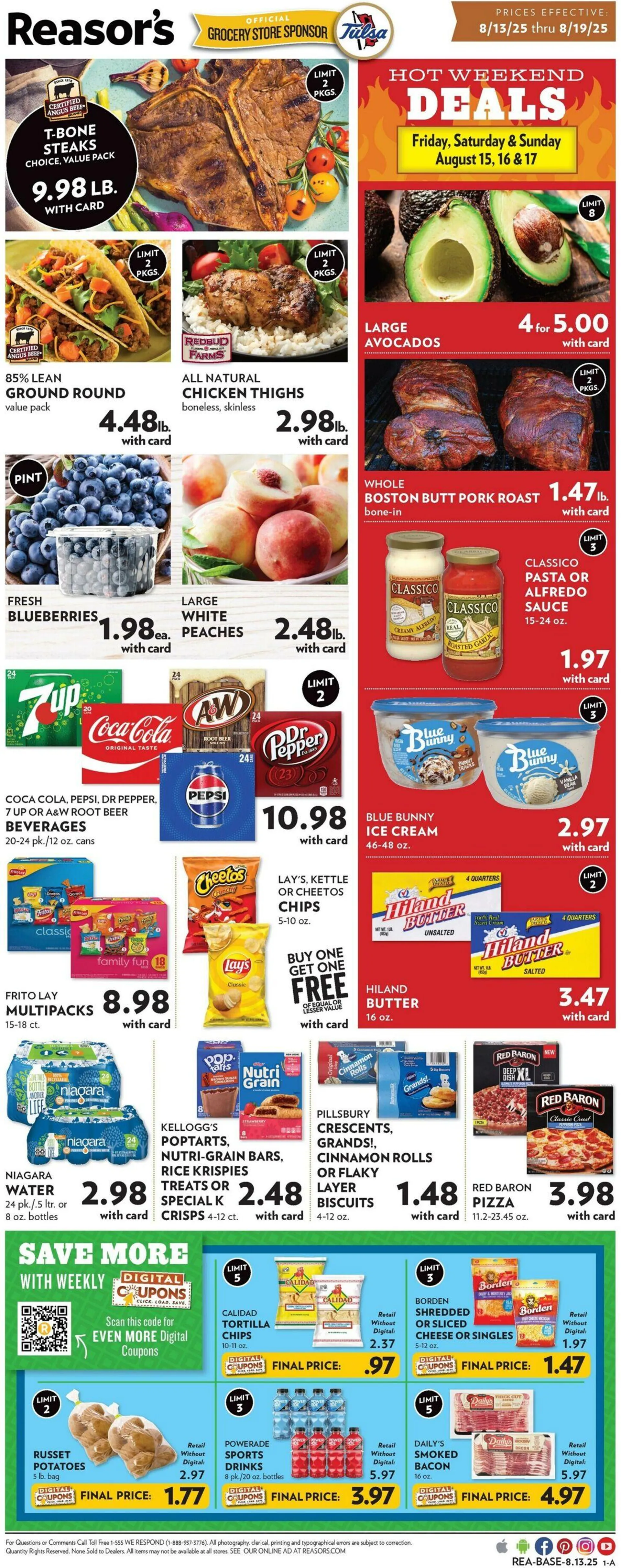 Weekly ad Reasor's from August 13 to August 19 2025 - Page 1