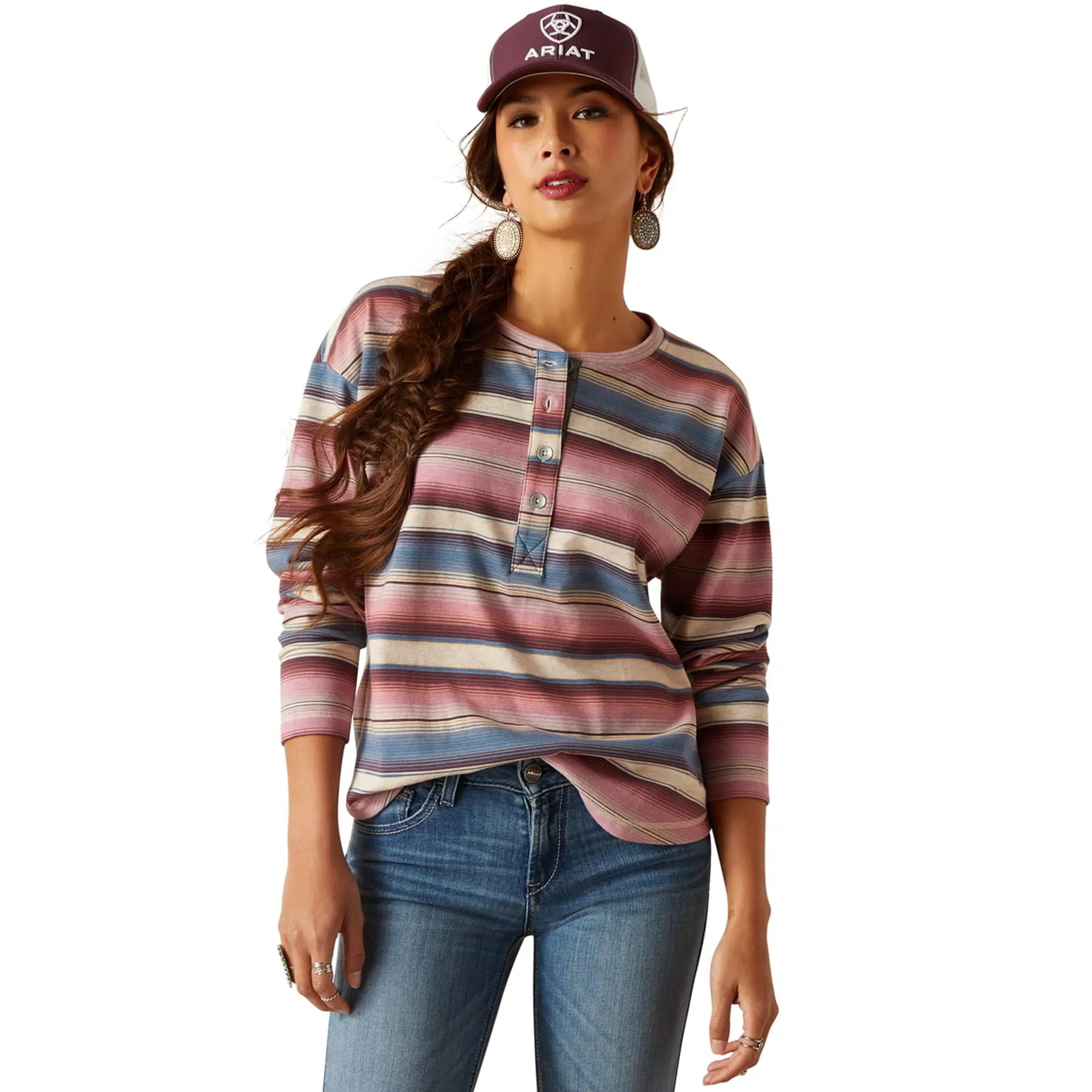 Ariat Womens Endless Serape Terry Henley Sweatshirt