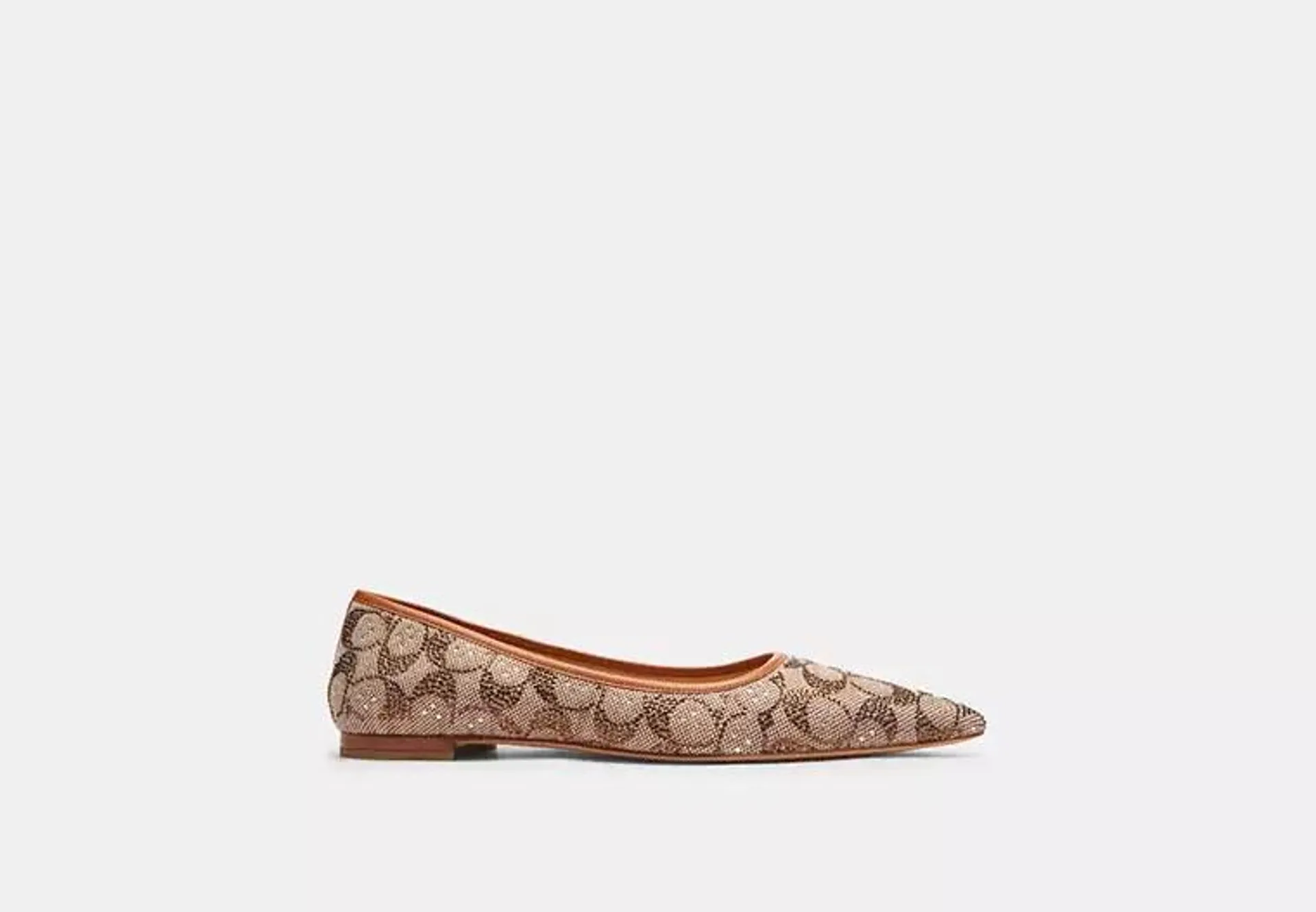 Daphne Flat In Crystal Signature Jacquard