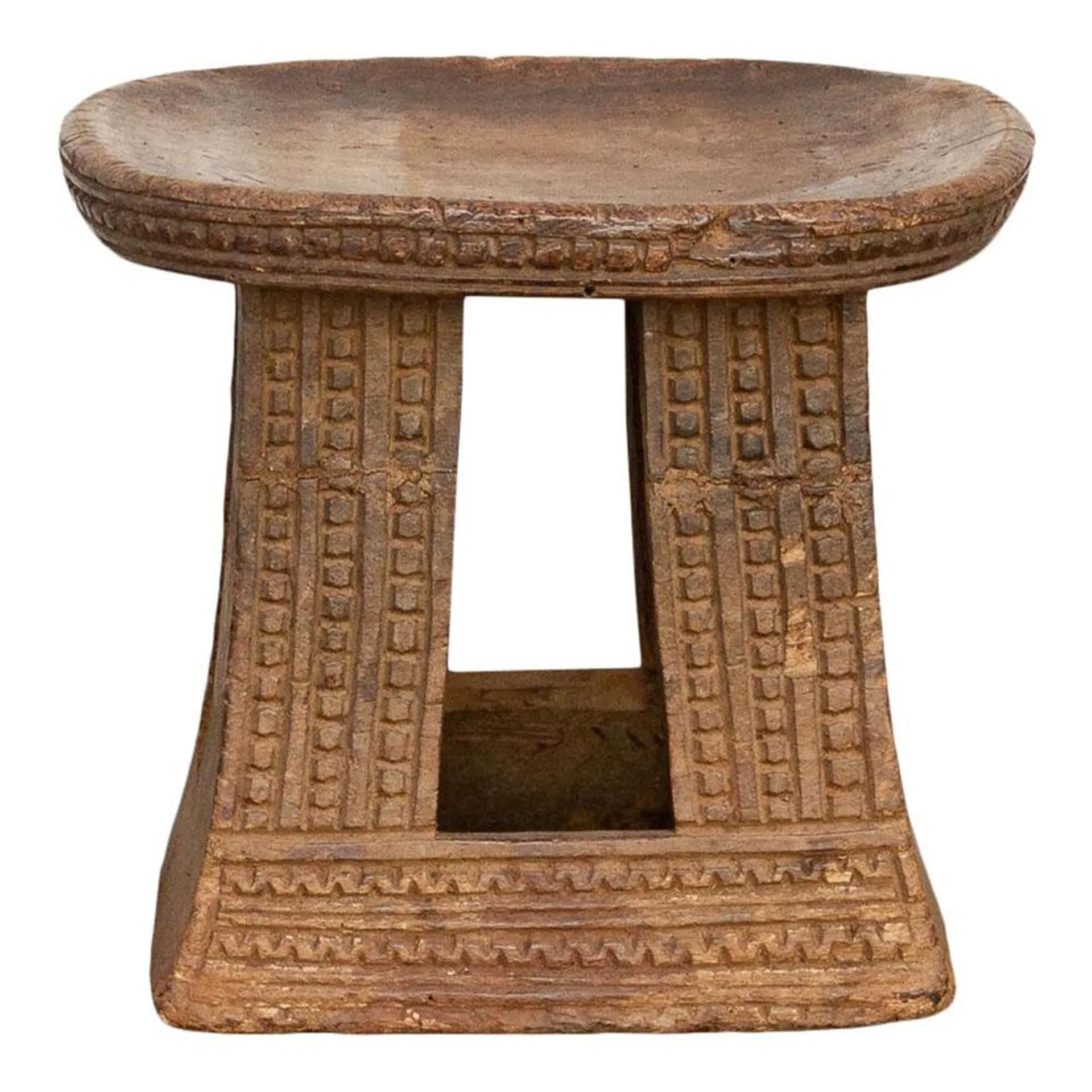 Antique Carved Primitive African Stool