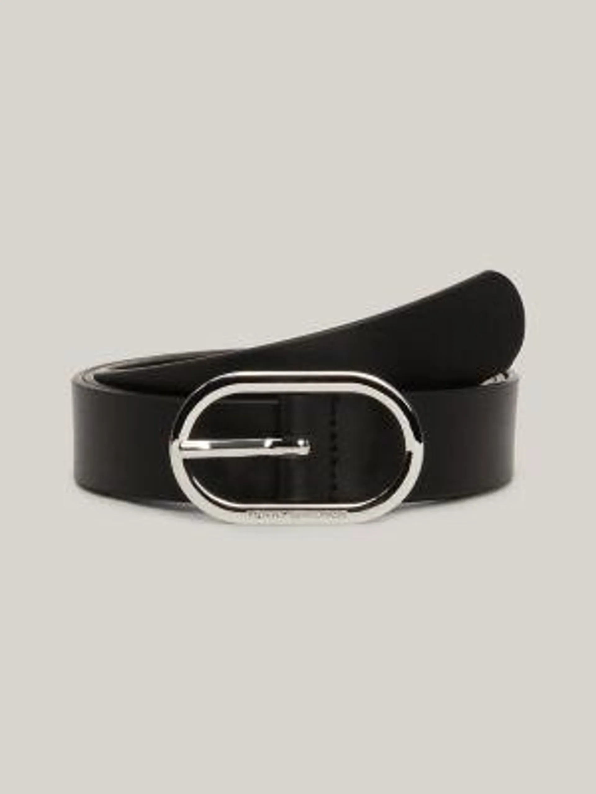 Leather Oval Buckle Belt